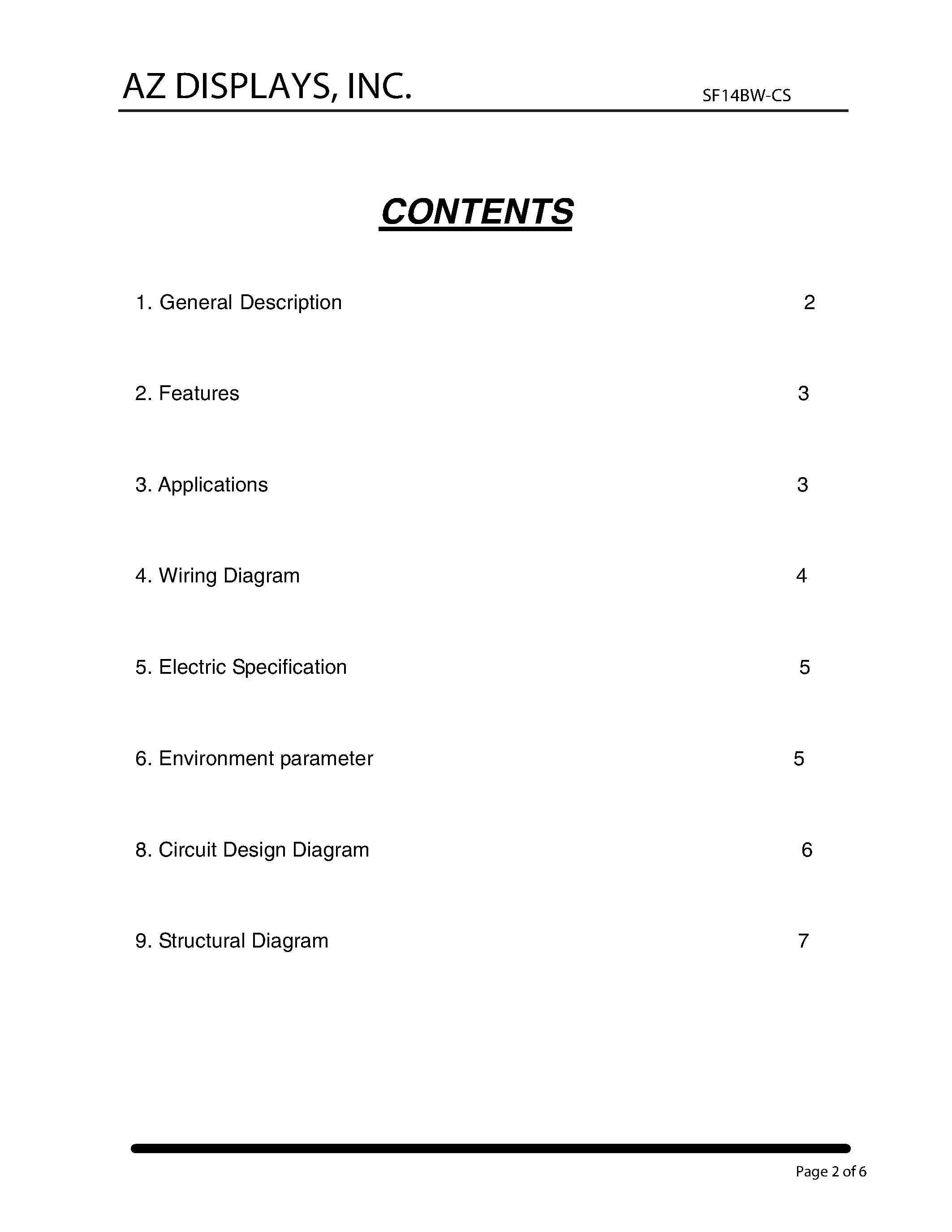 Datasheet SF14BW-CS - black and white camera incorporates the 1/4 Omni Vision CMOS image sensor page 2
