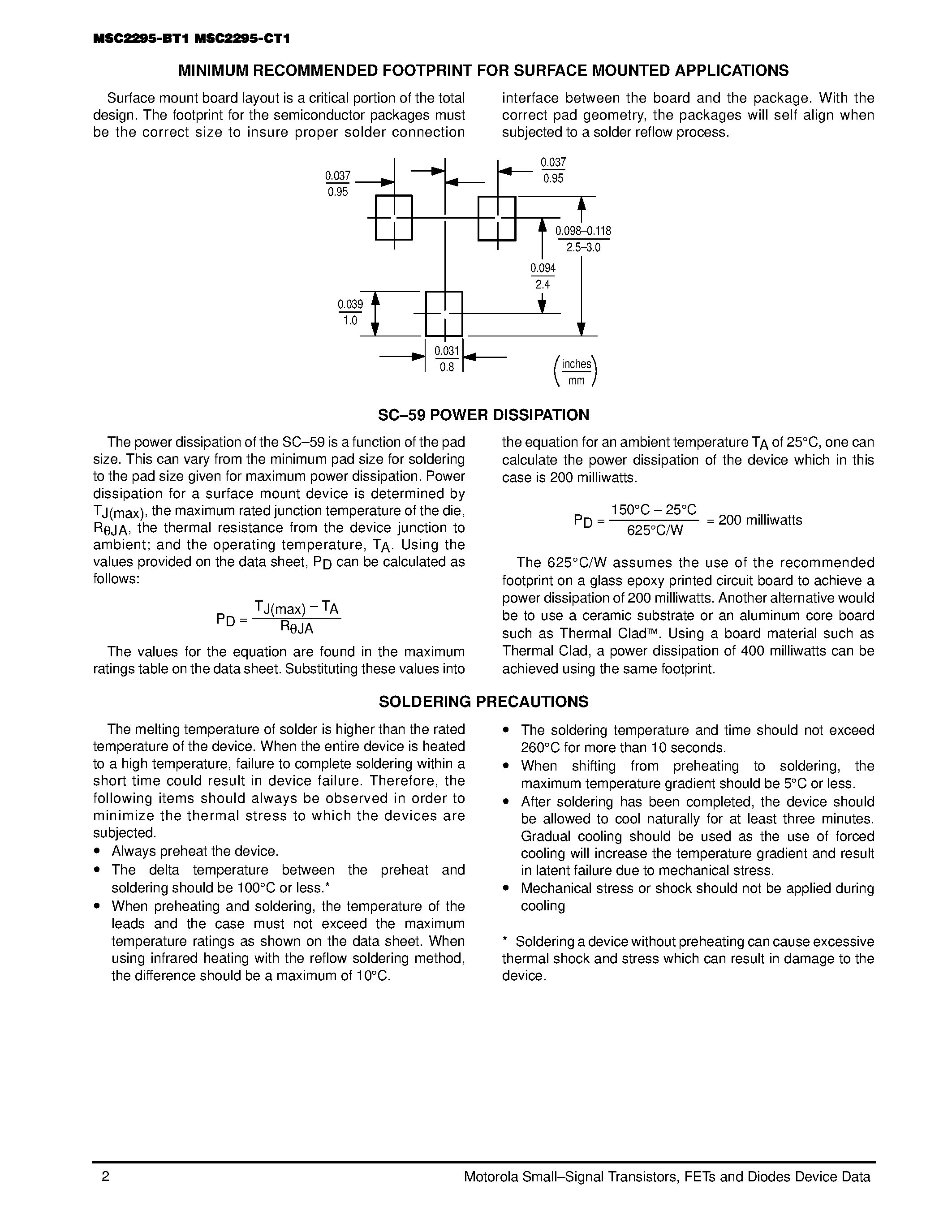 Datasheet MSC2295-BT1 - (MSC2295-BT1/-CT1) NPN RF Amplifier Transistors Surface Mount page 2