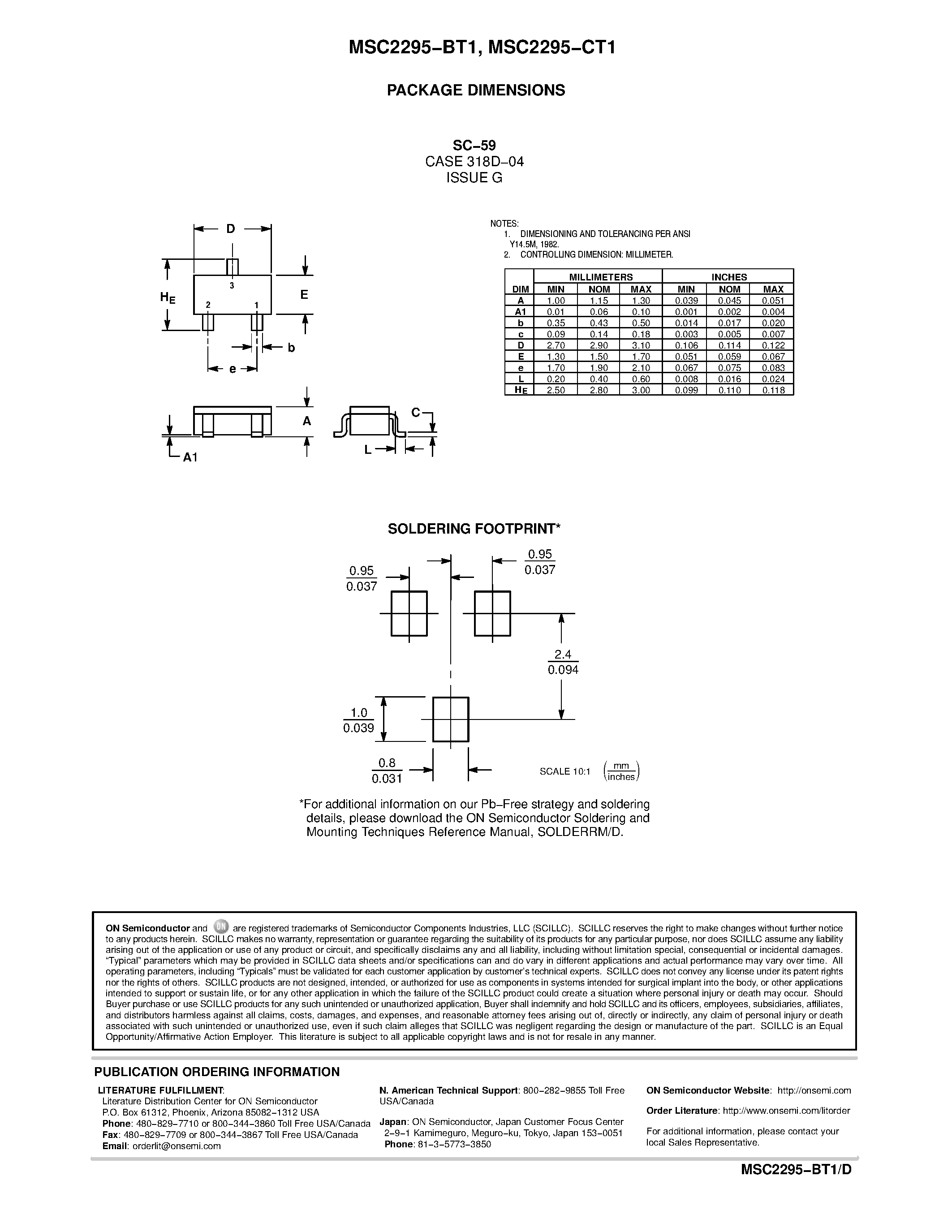 Datasheet MSC2295-BT1 - (MSC2295-BT1/-CT1) NPN RF Amplifier Transistors Surface Mount page 2