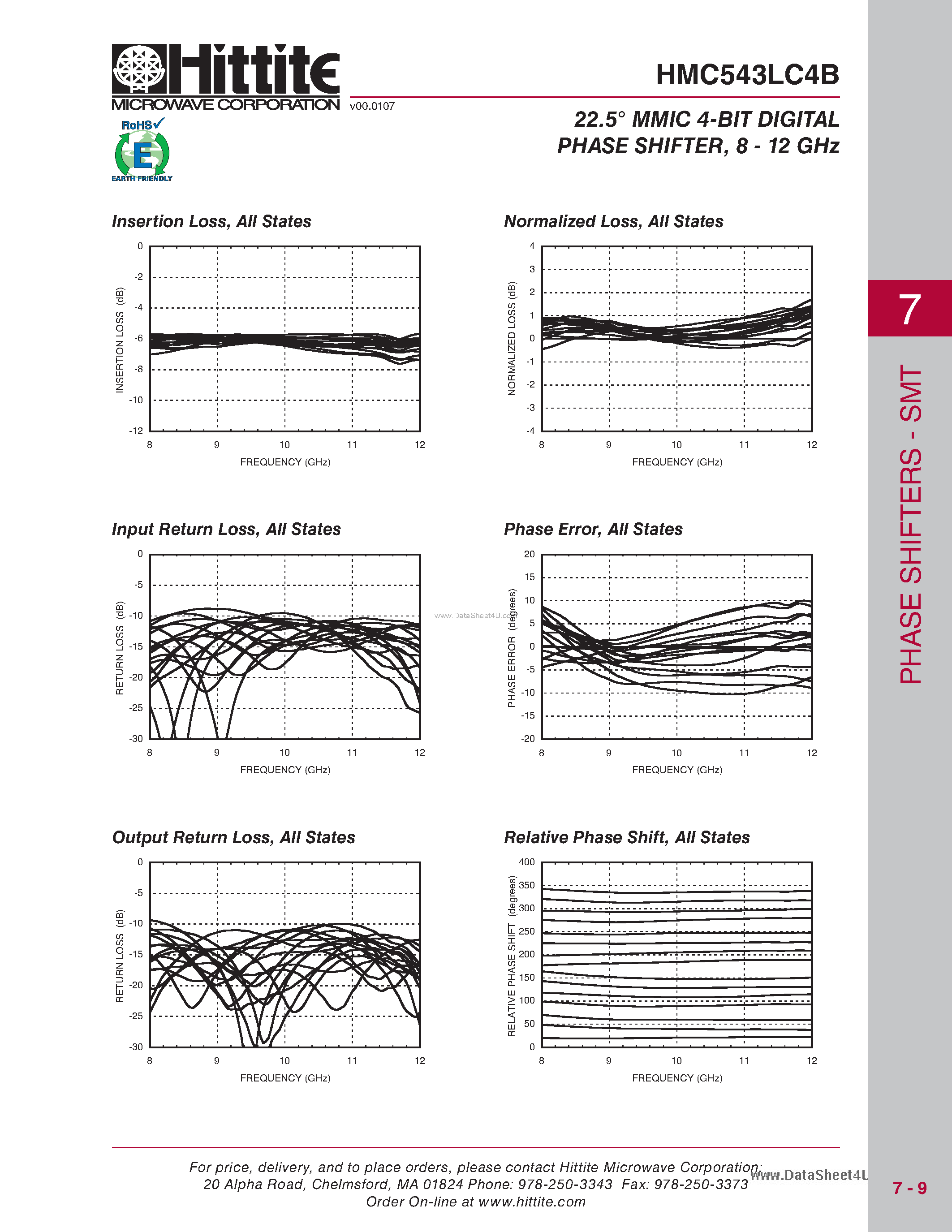 Даташит HMC543LC4B - MMIC 4-Bit Digital Phase Shifter страница 2