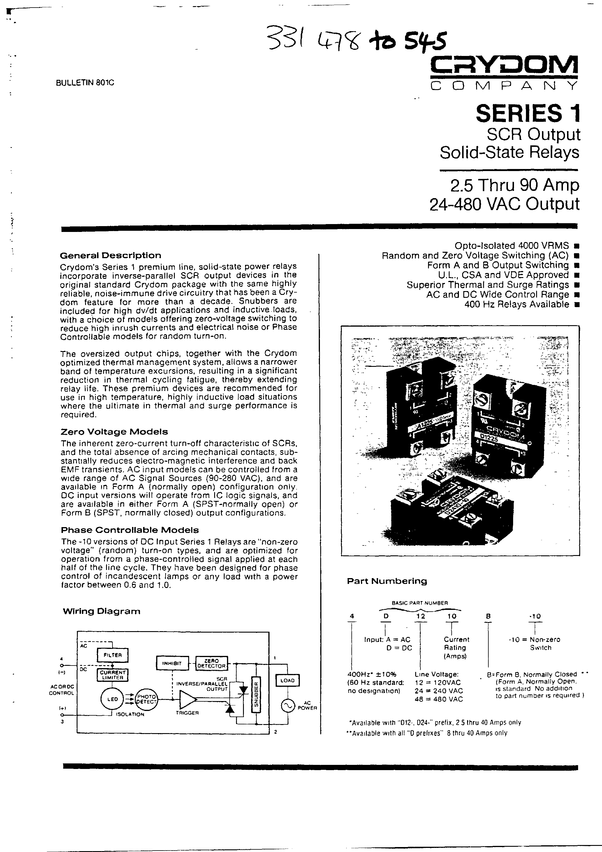 Даташит на микросхему A2402 страница 1 Даташит A2402 - (A24xx) Relay Solid State страница 1