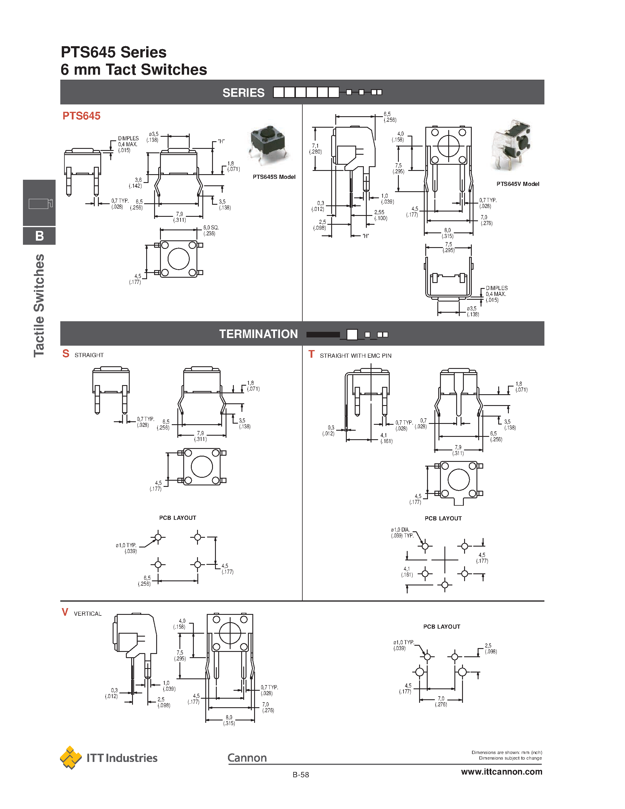 Даташит на микросхему PTS645 страница 2 Даташит PTS645 - Tact Switches страница 2