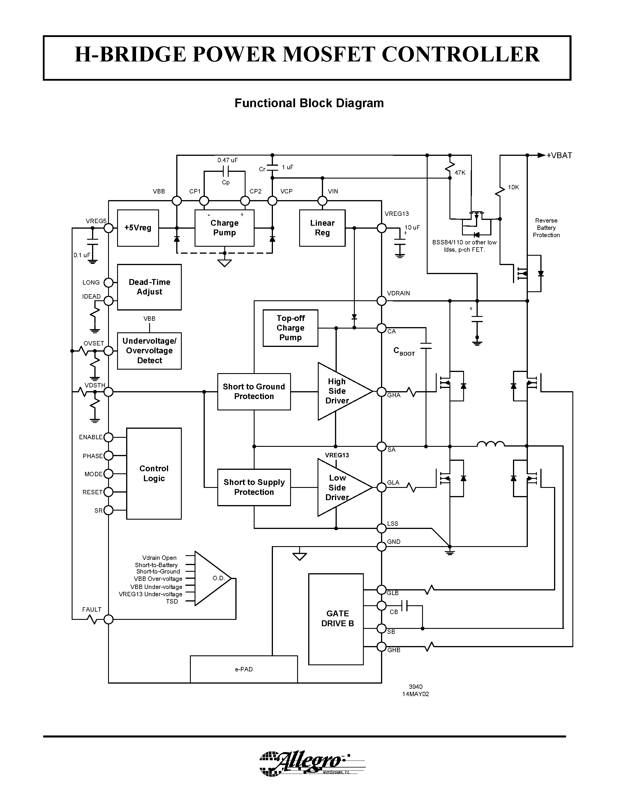 Datasheet 3940 page 2 Datasheet 3940 - H-bridge Power MOSFET Controller page 2