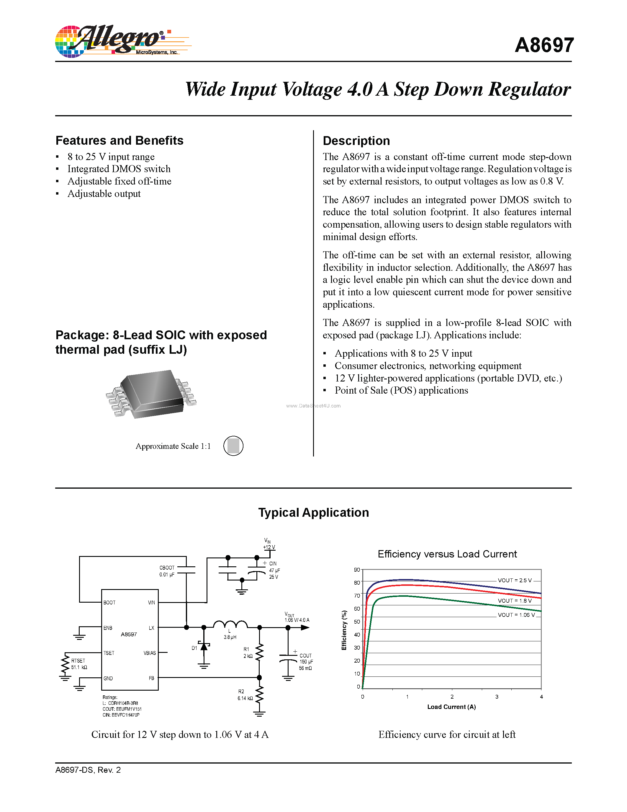 Datasheet A8697 page 1 Datasheet A8697 - Wide Input Voltage 4.0 A Step Down Regulator page 1