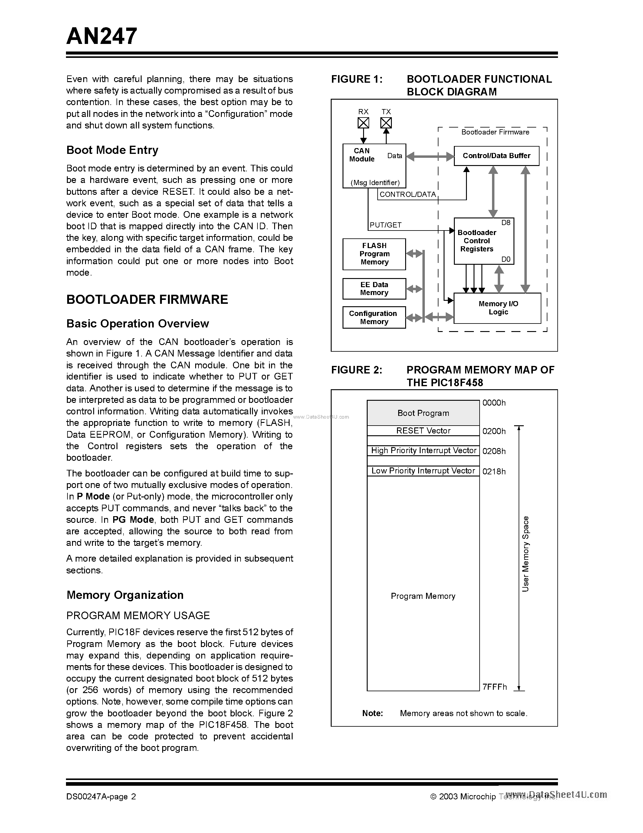 Datasheet AN247 - A CAN Bootloader page 2
