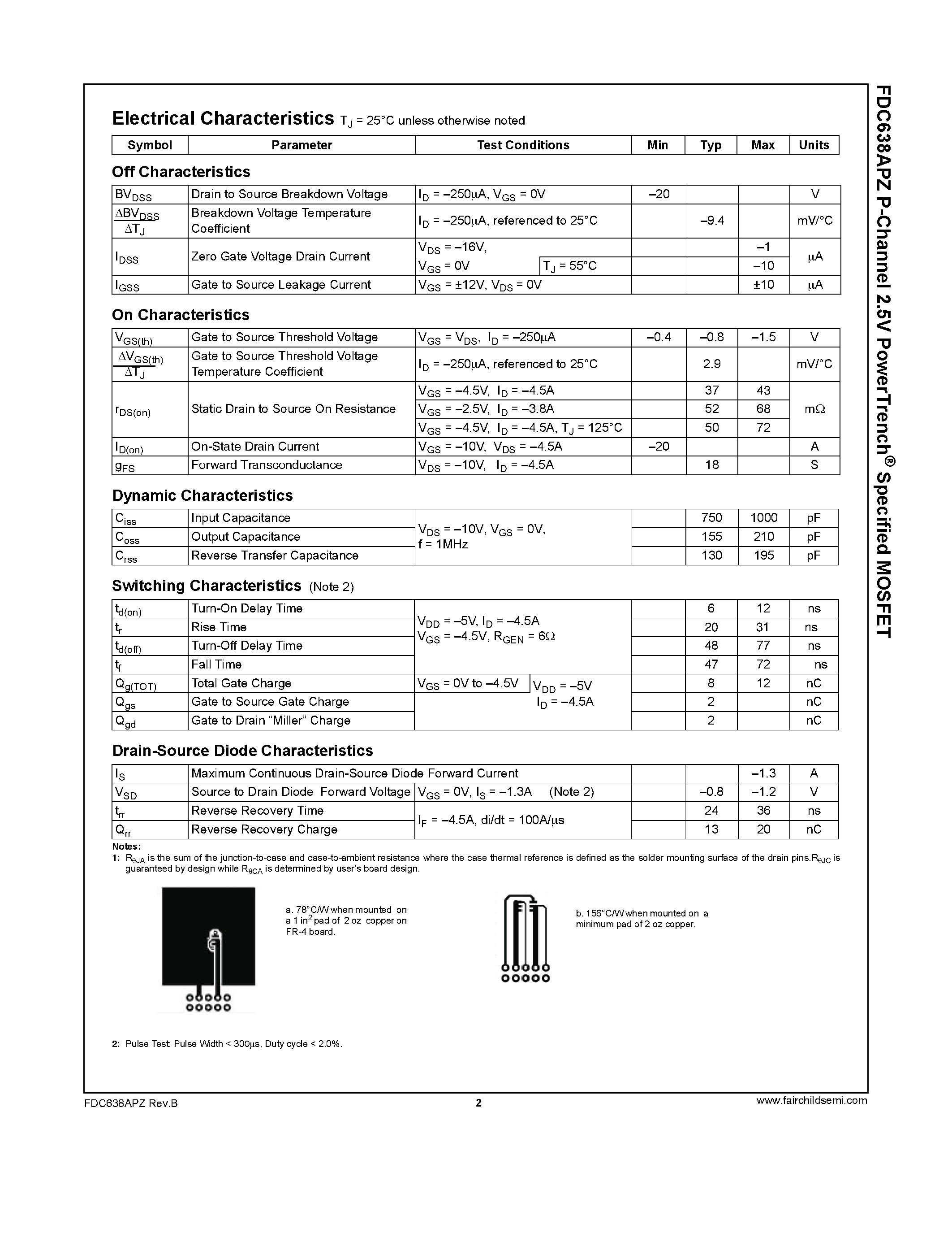 Datasheet FDC638APZ - N-Channel MOSFET page 2