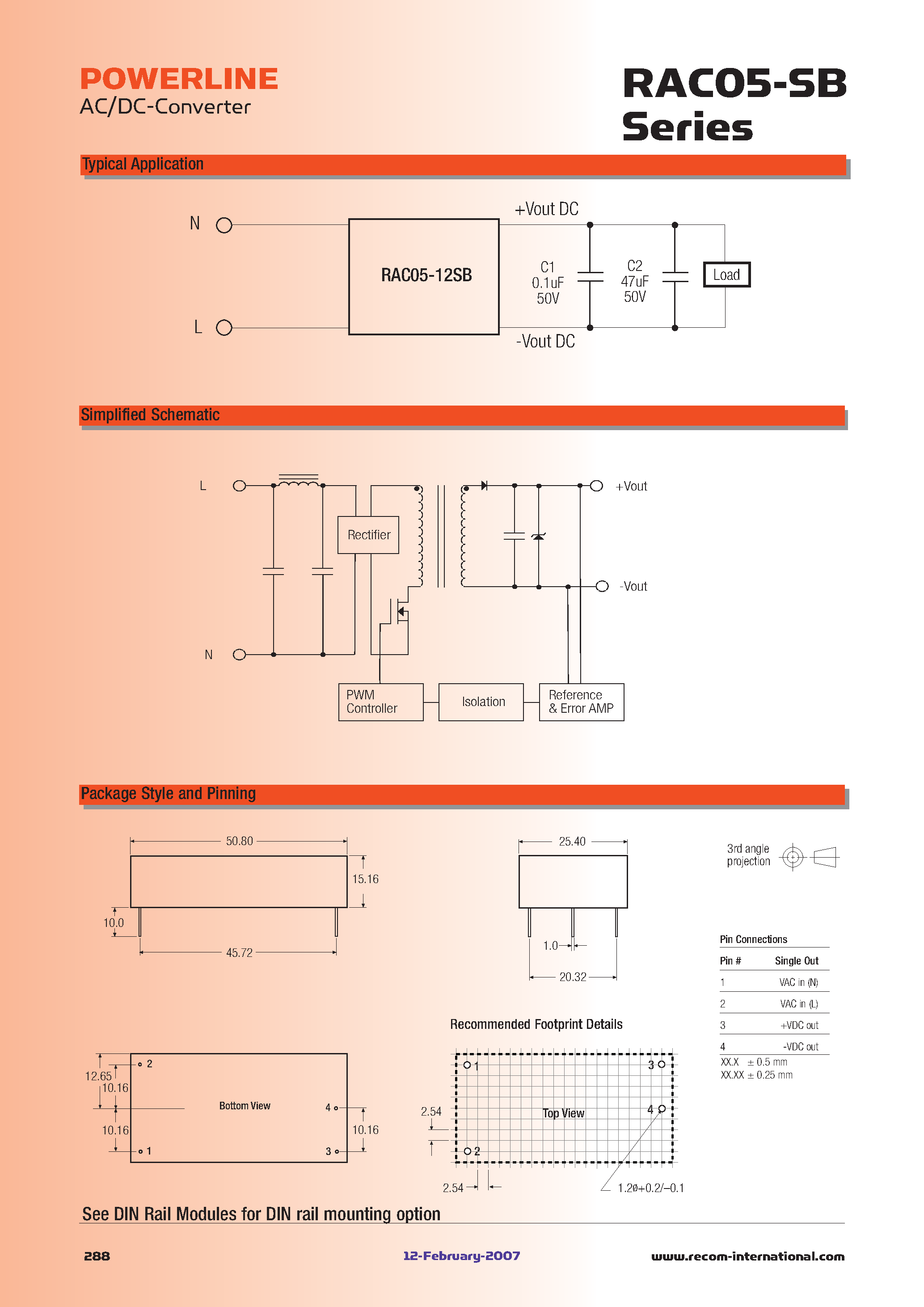 Datasheet RAC05-xxSB - 5 Watt Single Output page 2