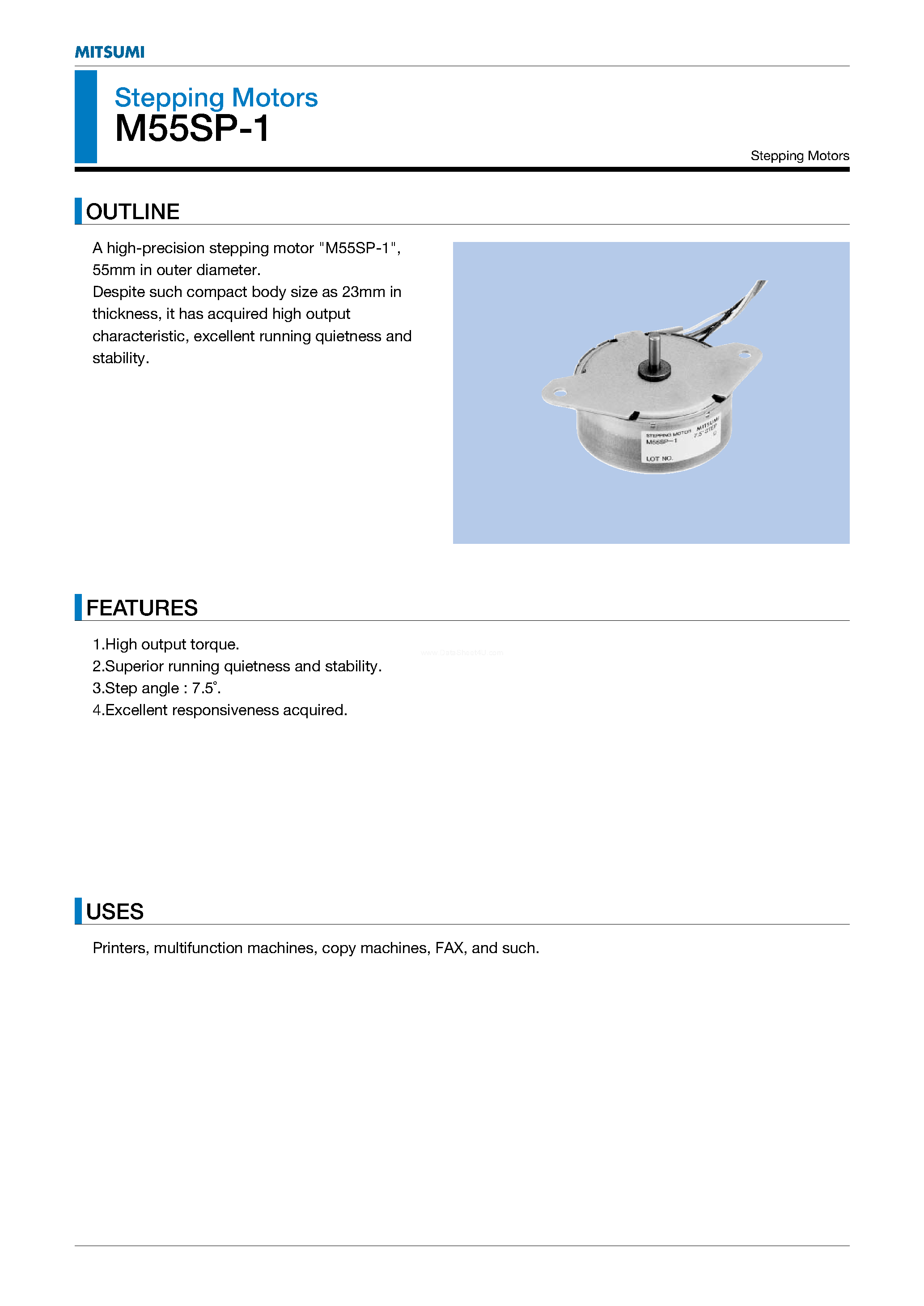 Даташит M55SP-1 - Stepping Motors страница 1