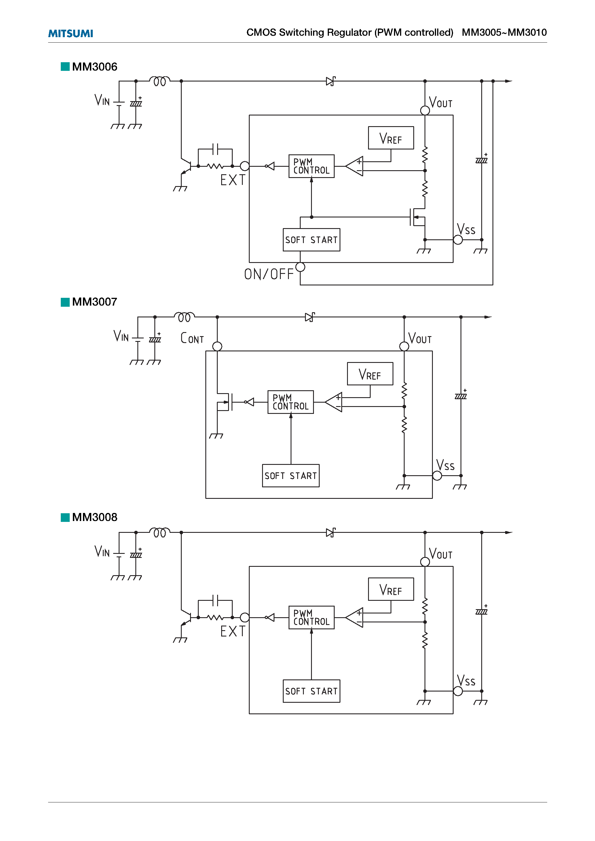 Datasheet MM3005 page 2 Datasheet MM3005 - (MM3005 - MM3010) CMOS Switching Regulator page 2