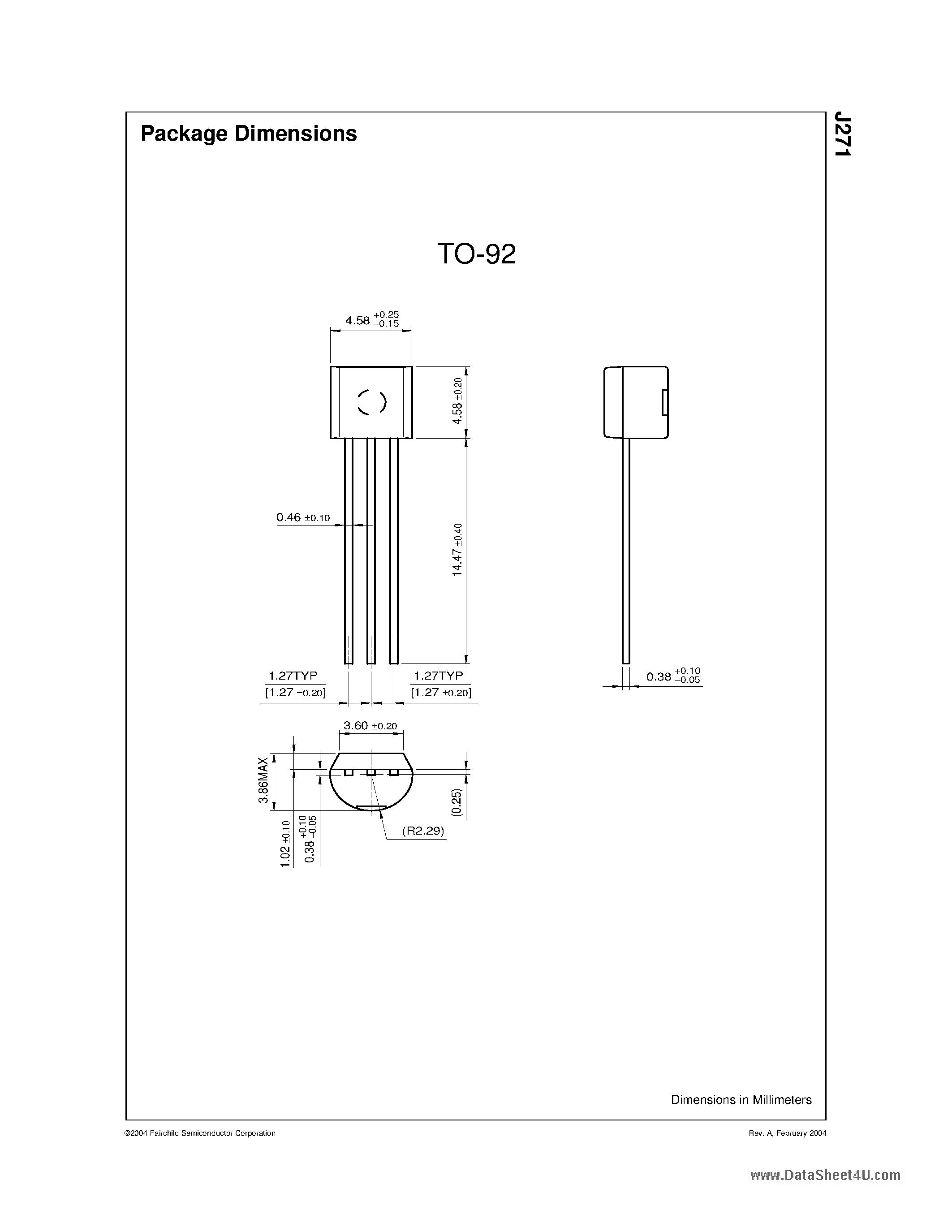 Datasheet J271 - P-Channel Switch page 2