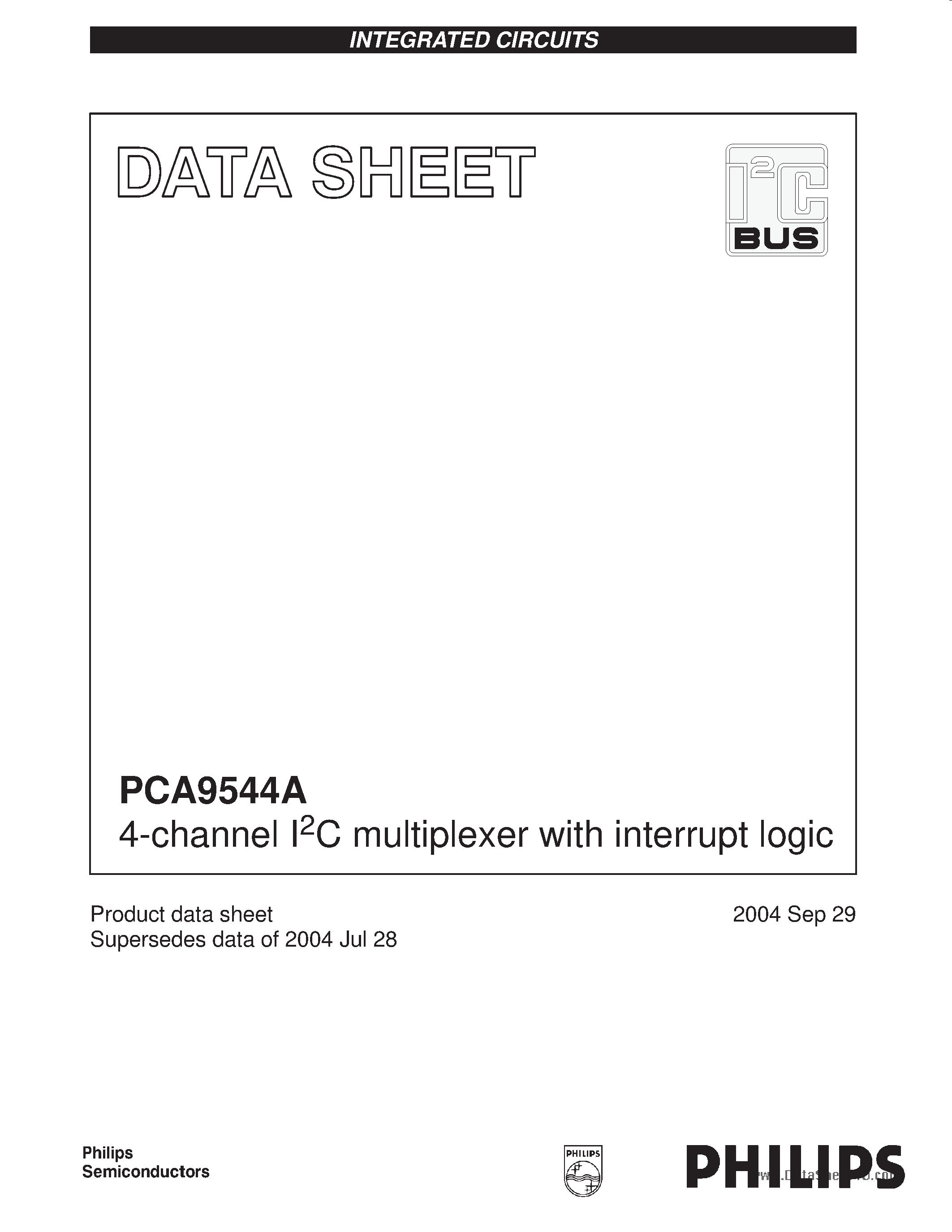 Datasheet PCA9544A - 4-channel IC multiplexer page 1