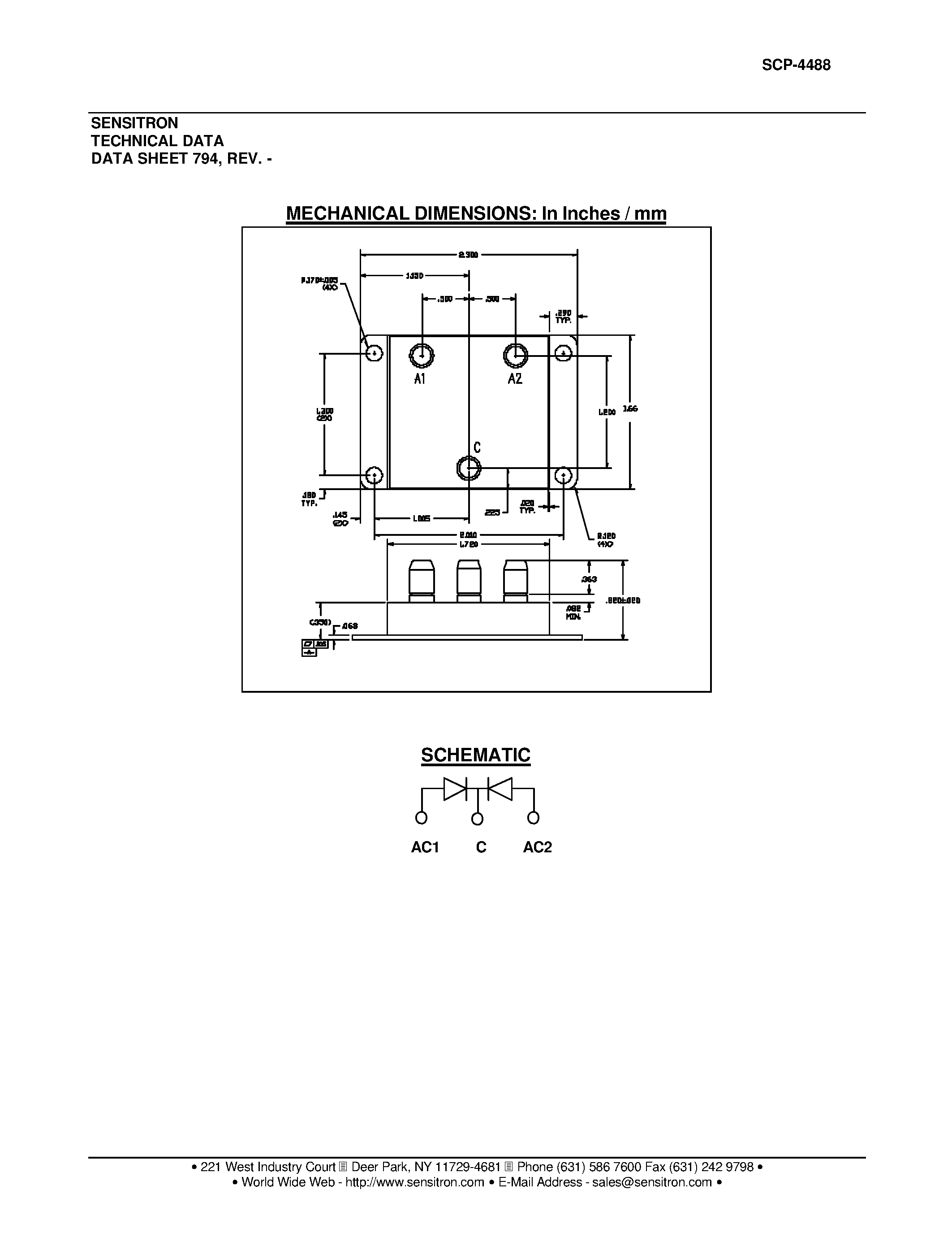 Datasheet SCP-4488 - BRIDGE RECTIFIER ASSEMBLY page 2