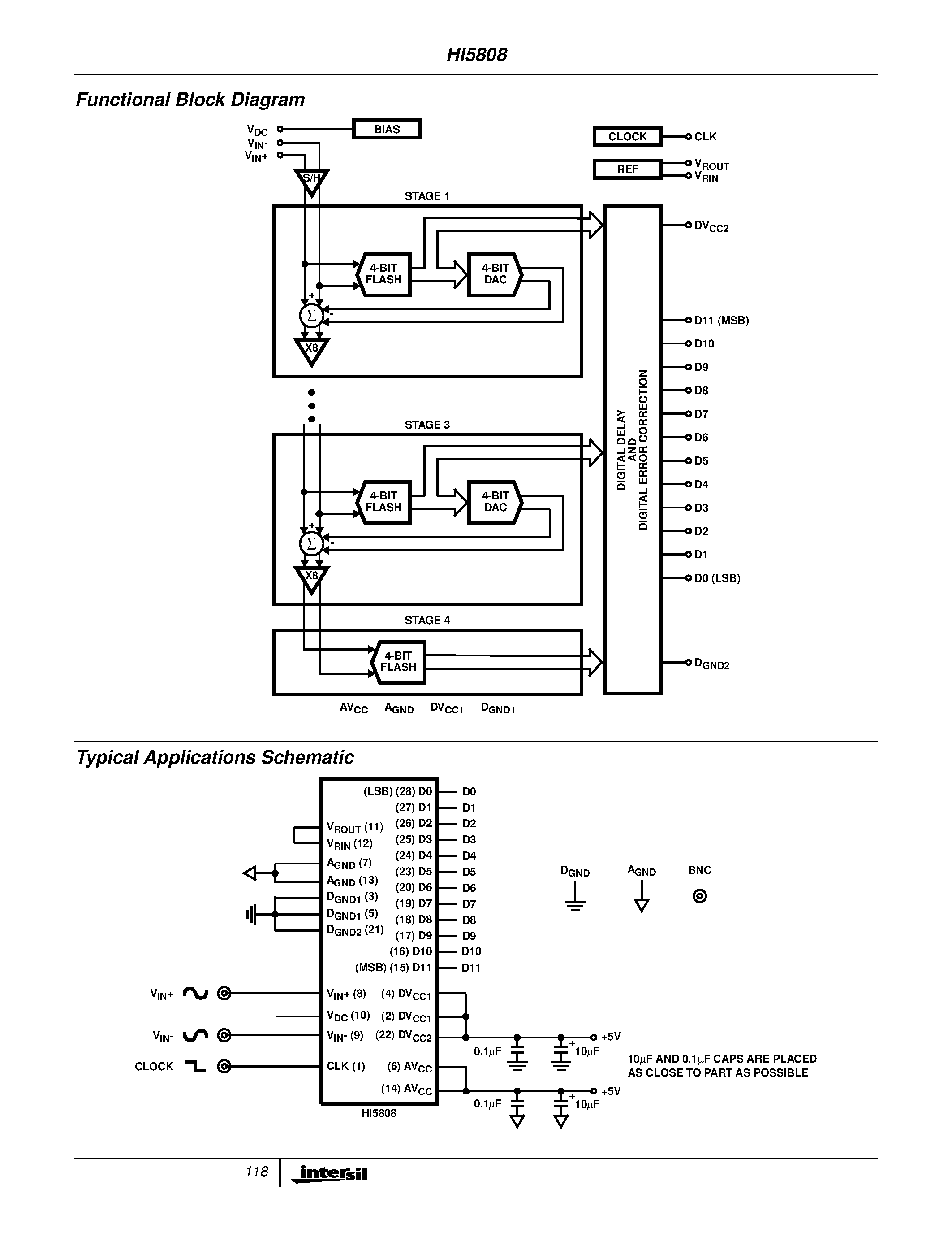 Даташит на микросхему HI5808 страница 2 Даташит HI5808 - 10 MSPS A/D Converter страница 2