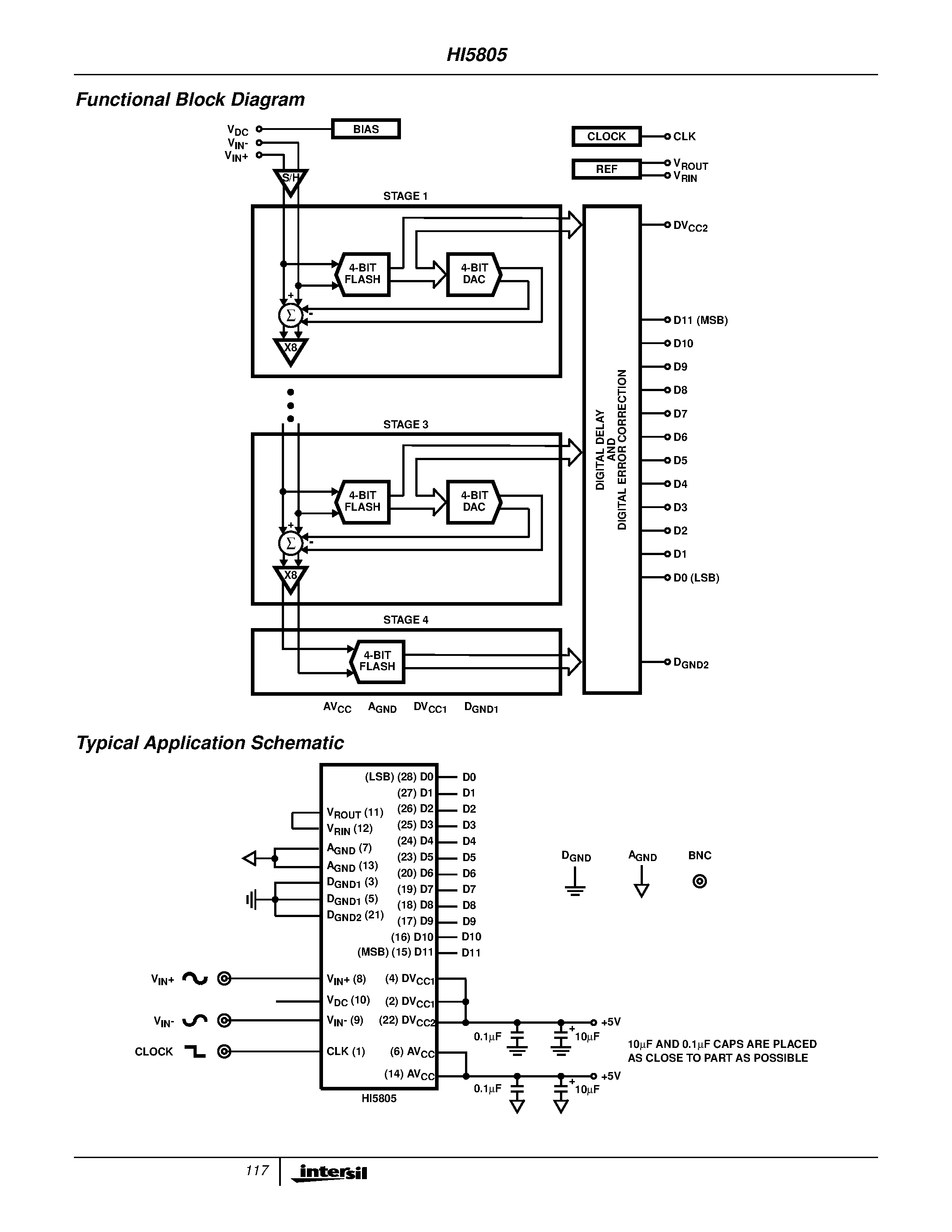 Даташит HI5805 - 5MSPS A/D Converter страница 2