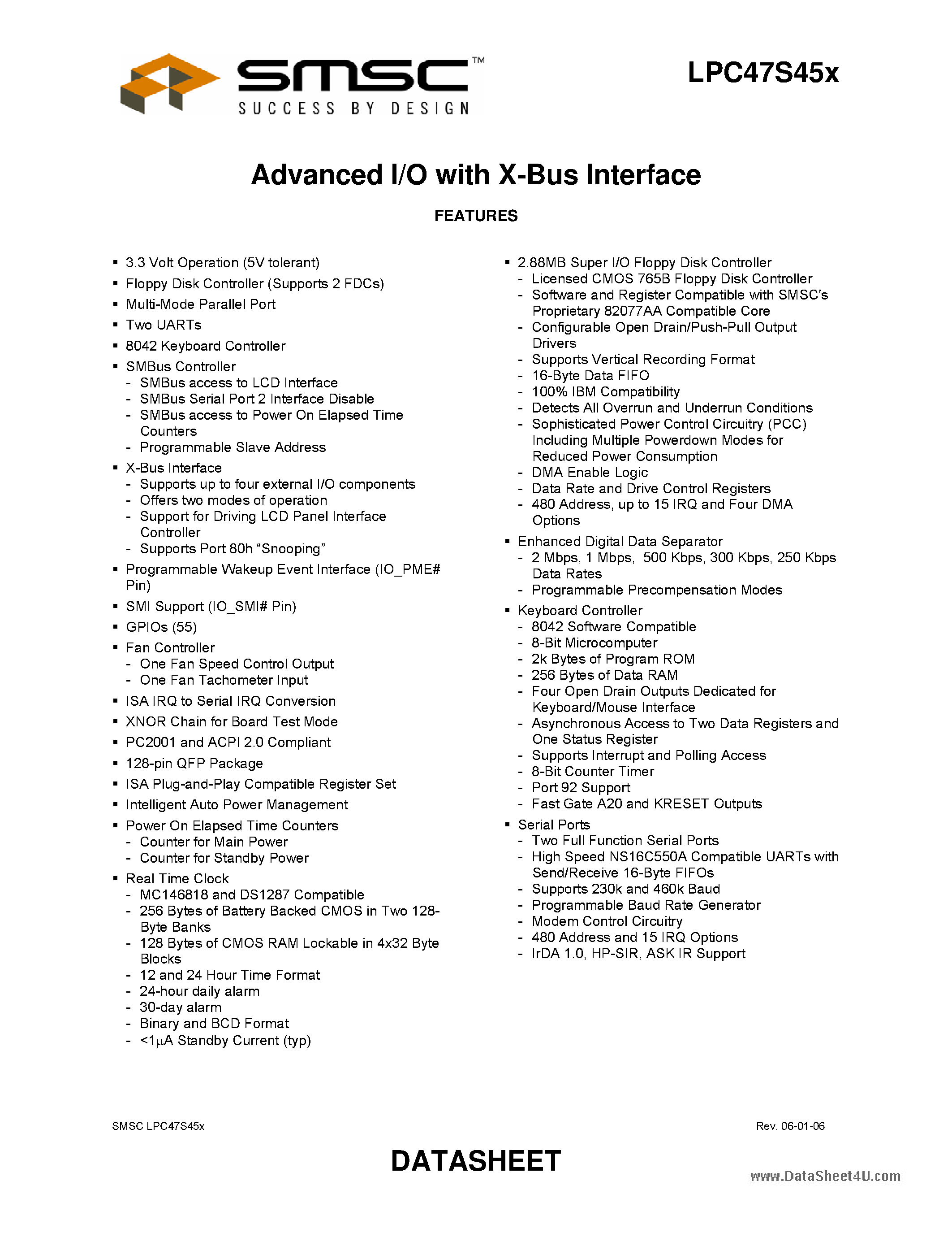 Datasheet LPC47S45X - Advanced I/O page 1