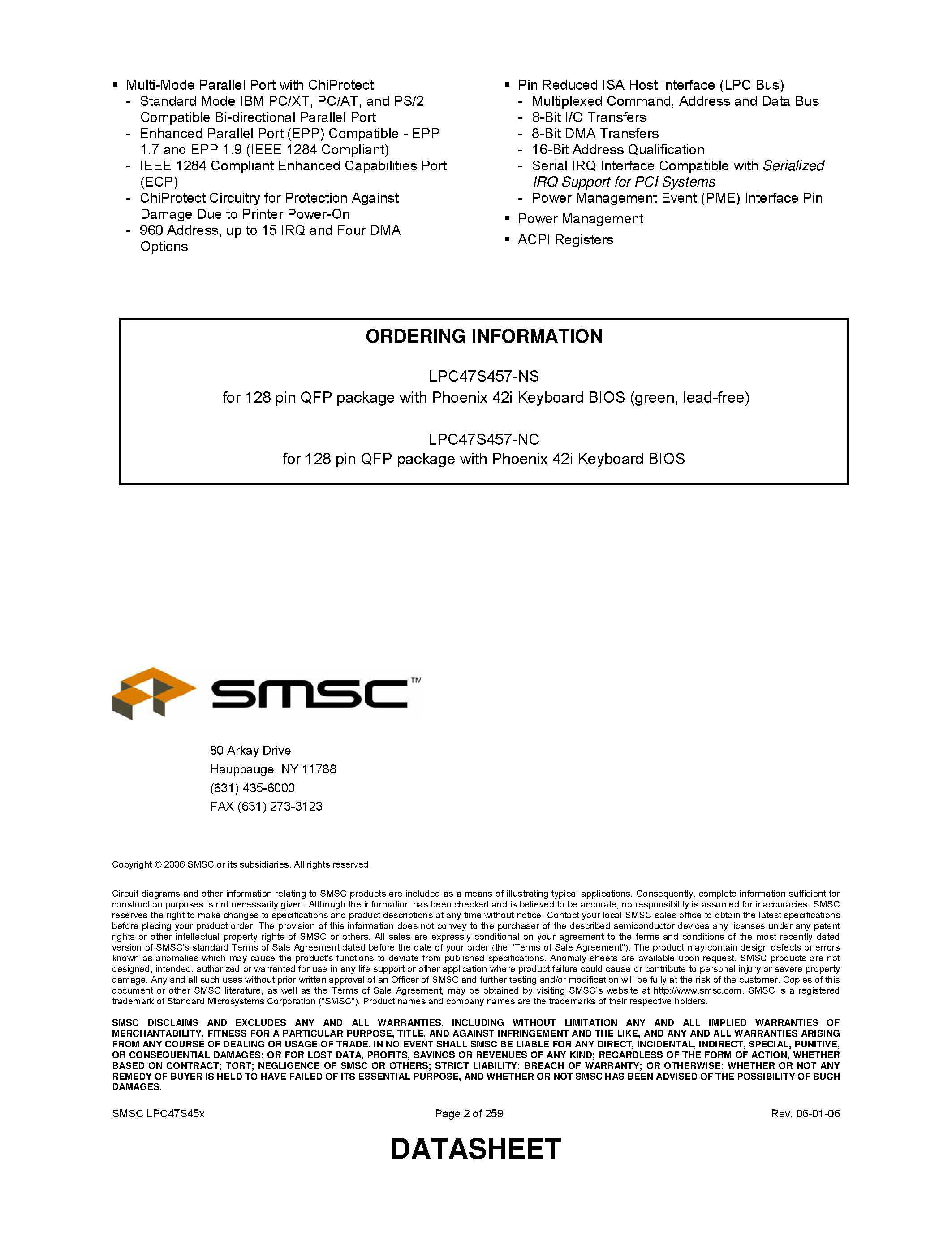 Datasheet LPC47S45X - Advanced I/O page 2