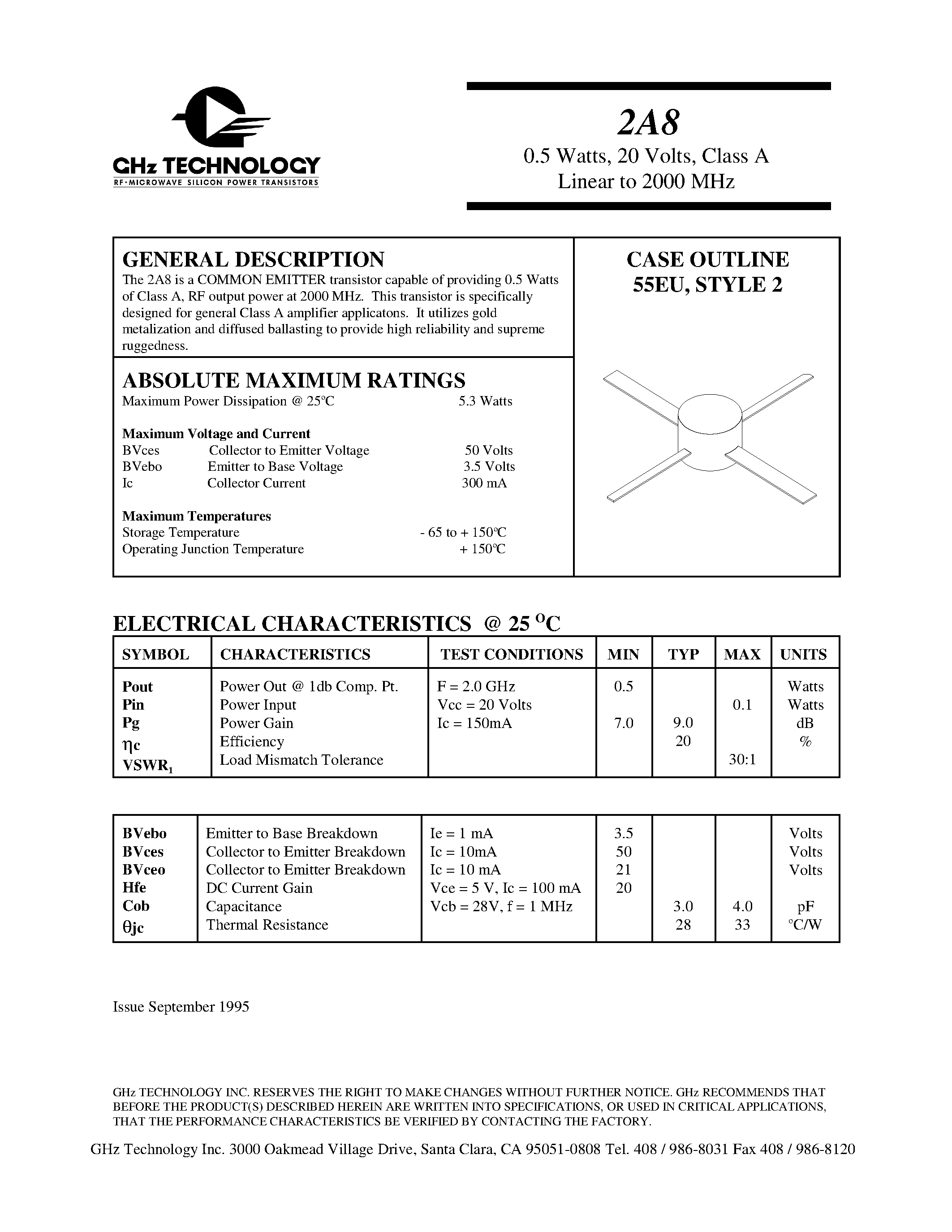 Datasheet 2A8 - Class A Linear page 1