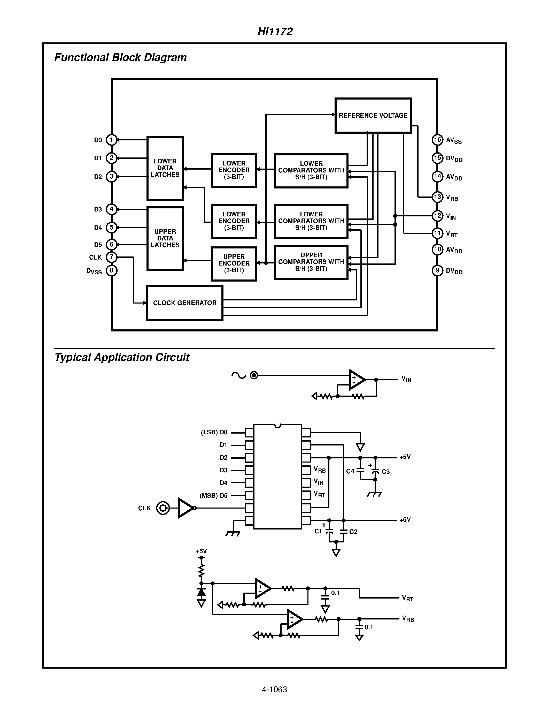 Даташит HI1172 - Video A/D Converter страница 2