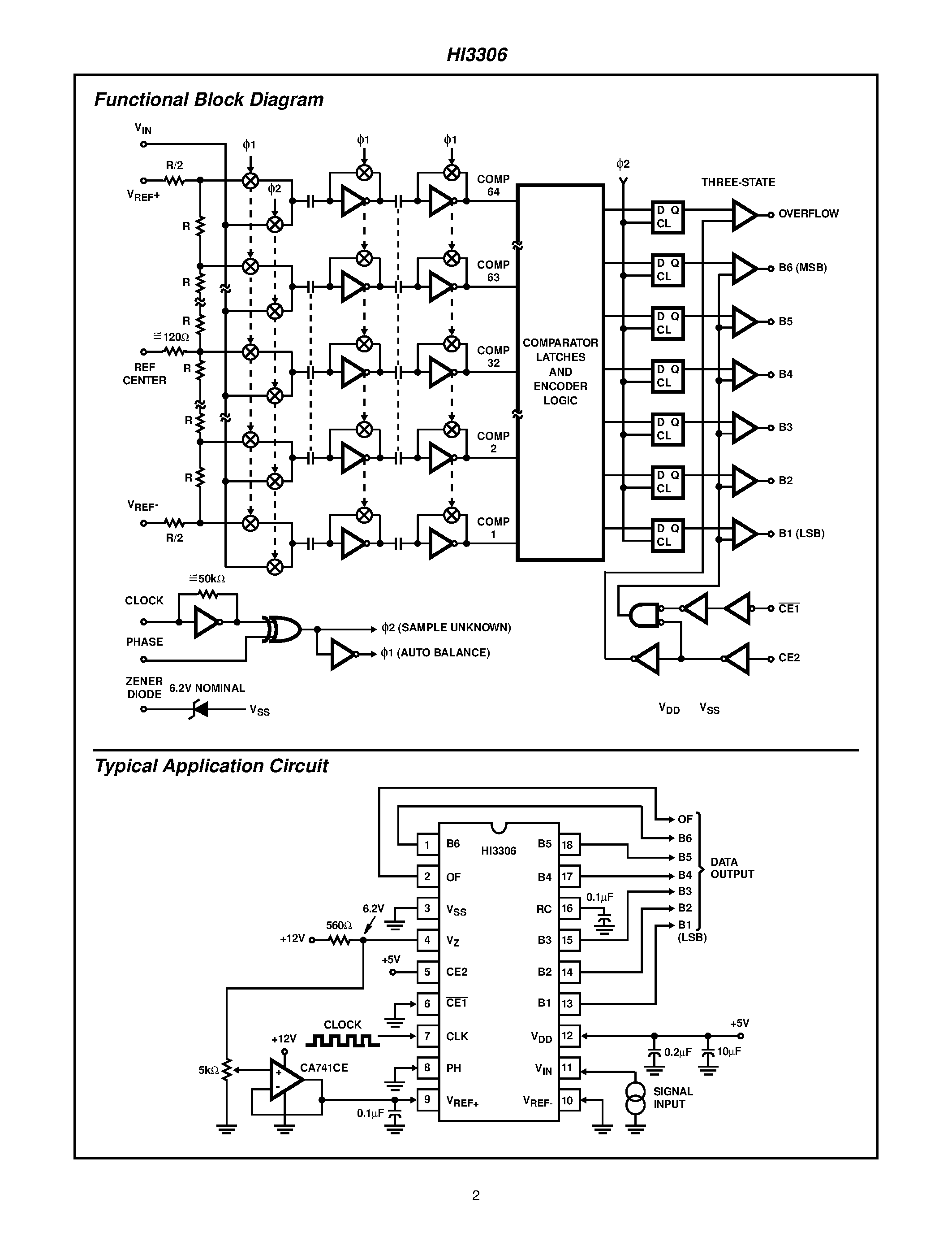 Даташит на микросхему HI3306 страница 2 Даташит HI3306 - Flash A/D Converter страница 2