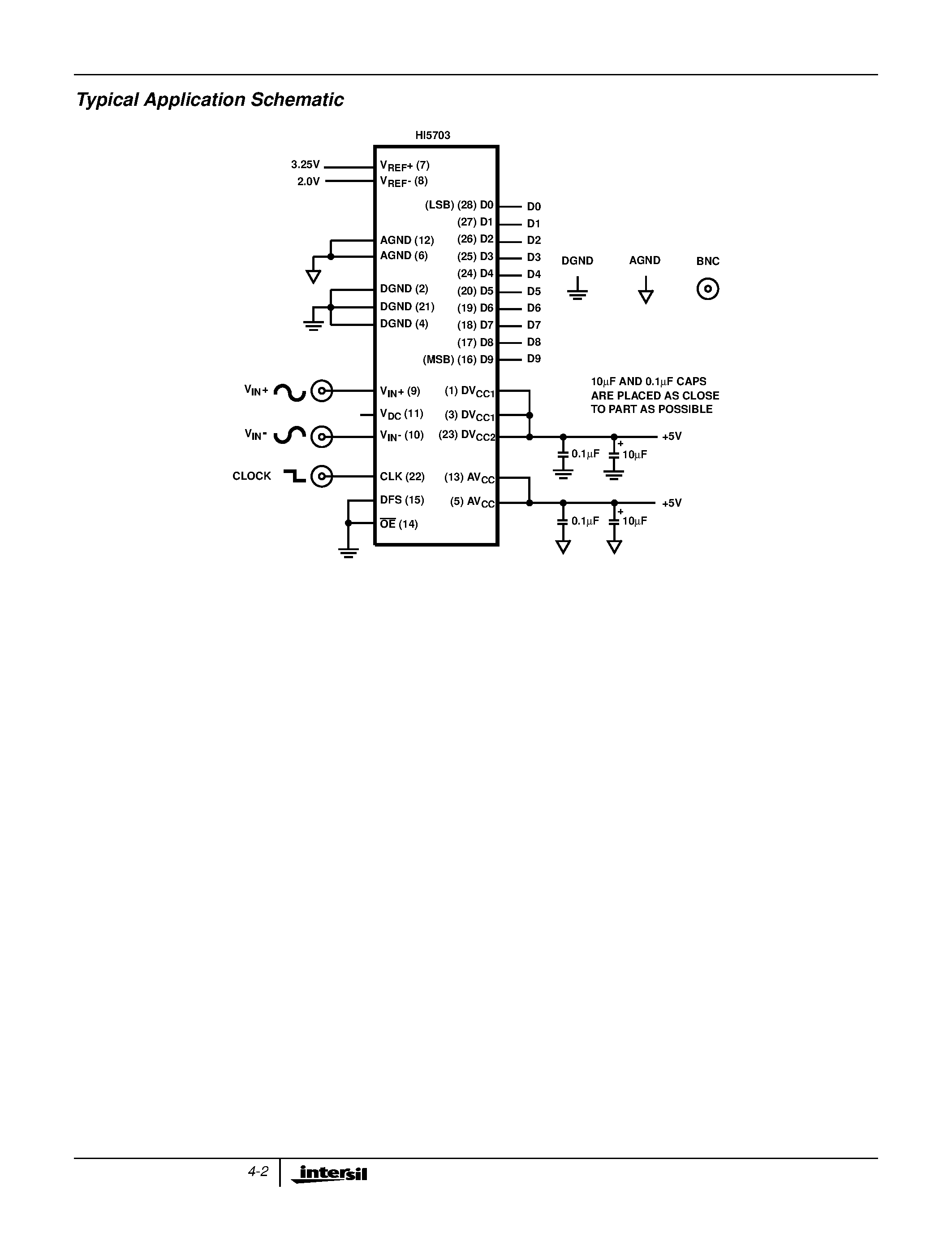 Даташит HI5703 - 40 MSPS A/D Converter страница 2