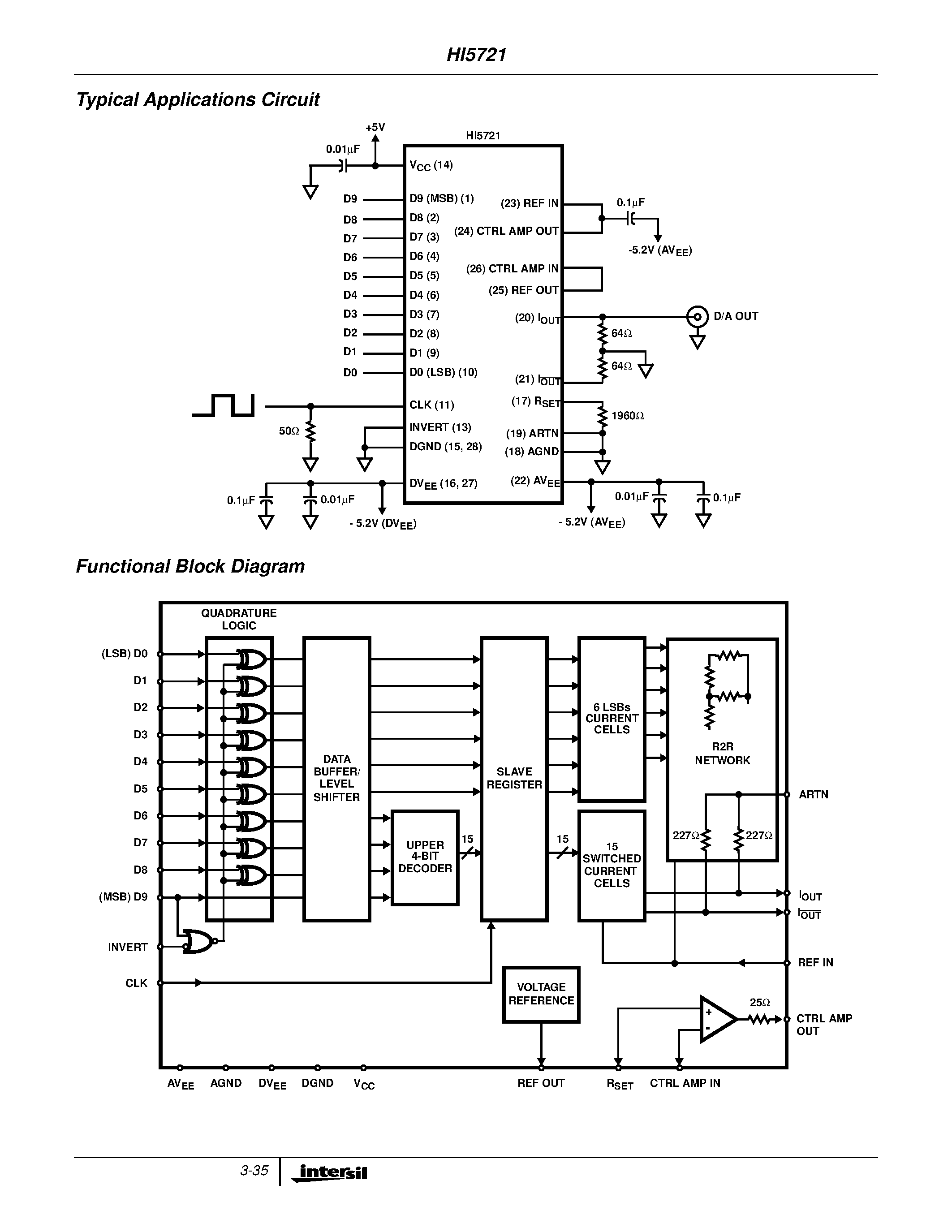 Datasheet HI5721 page 2 Datasheet HI5721 - A/D Converter page 2