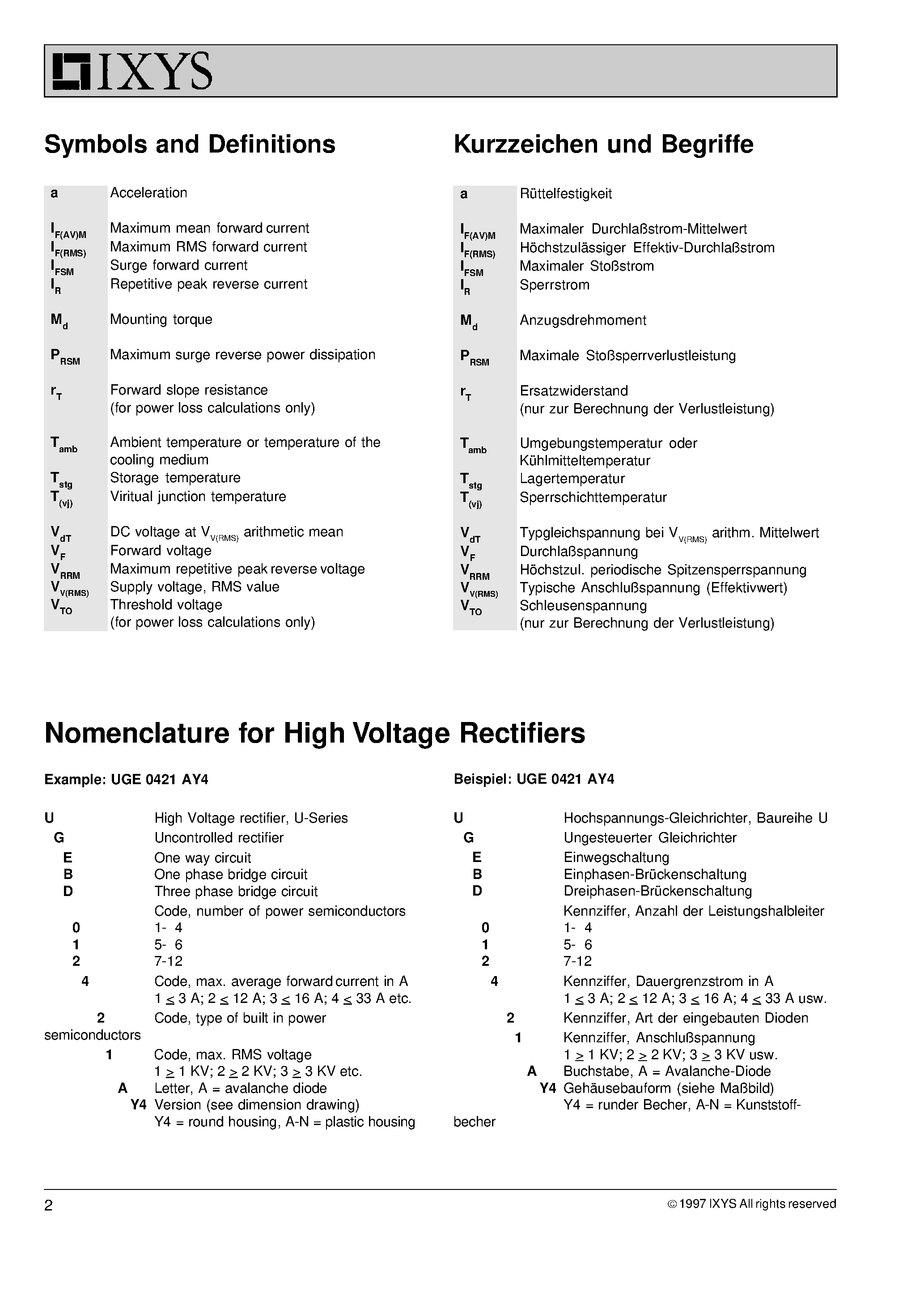 Datasheet UGB3132AD - (UGBxxxxAx) High Voltage rectifiers Hochspannungs-gleichrichter page 2