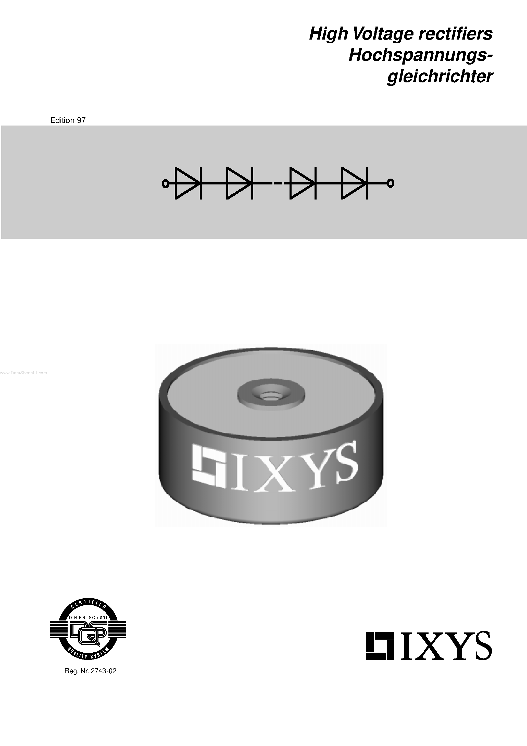 Datasheet UGD6123AG - (UGDxxxxAG) High Voltage rectifiers Hochspannungs-gleichrichter page 1