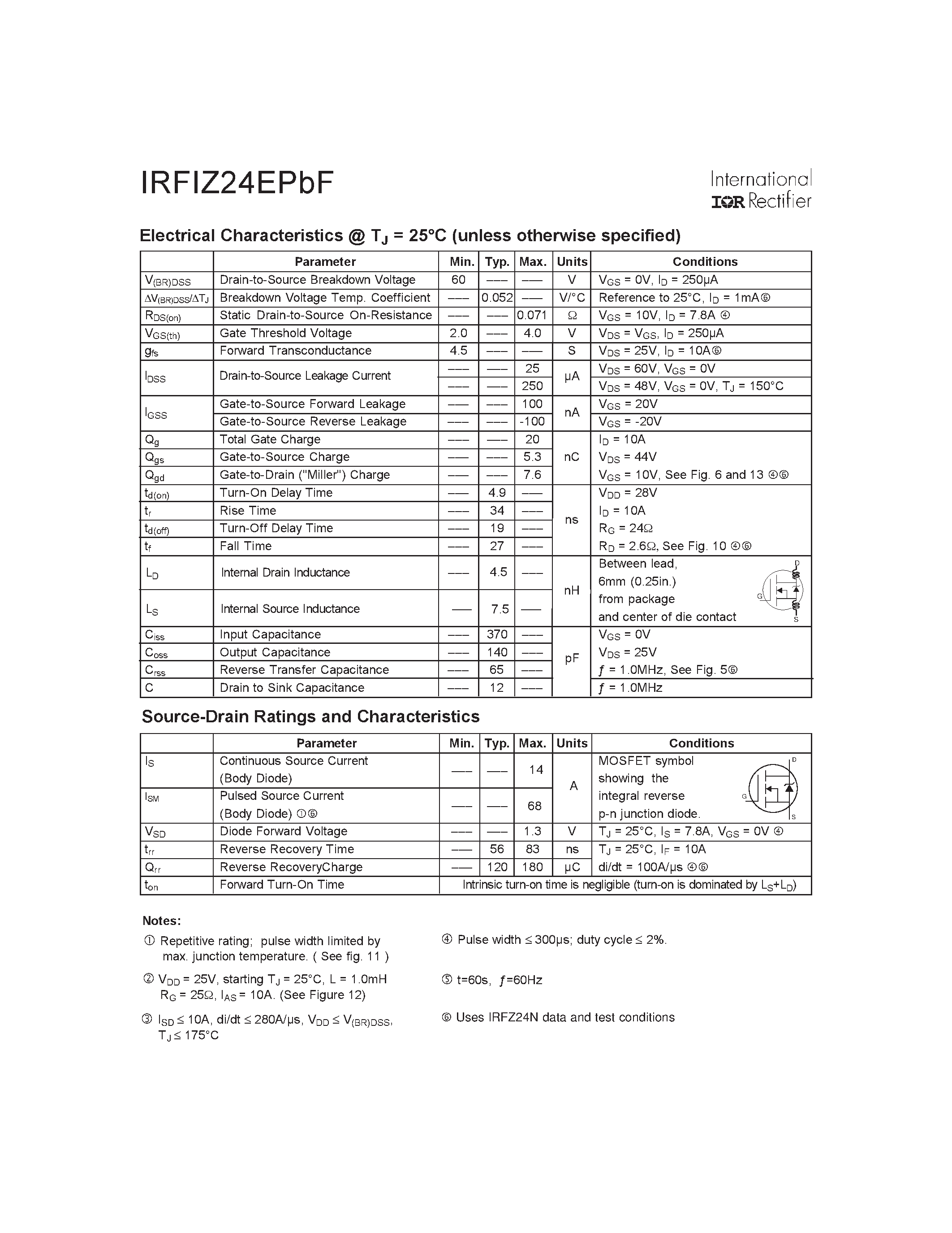 Datasheet IRFIZ24EPBF - HEXFET Power MOSFET page 2