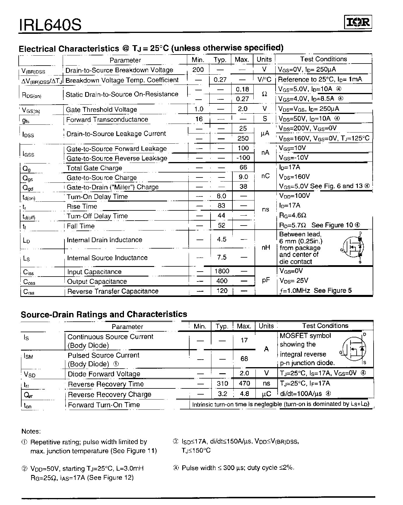 Datasheet IRL640S - POWER MOSFET page 2