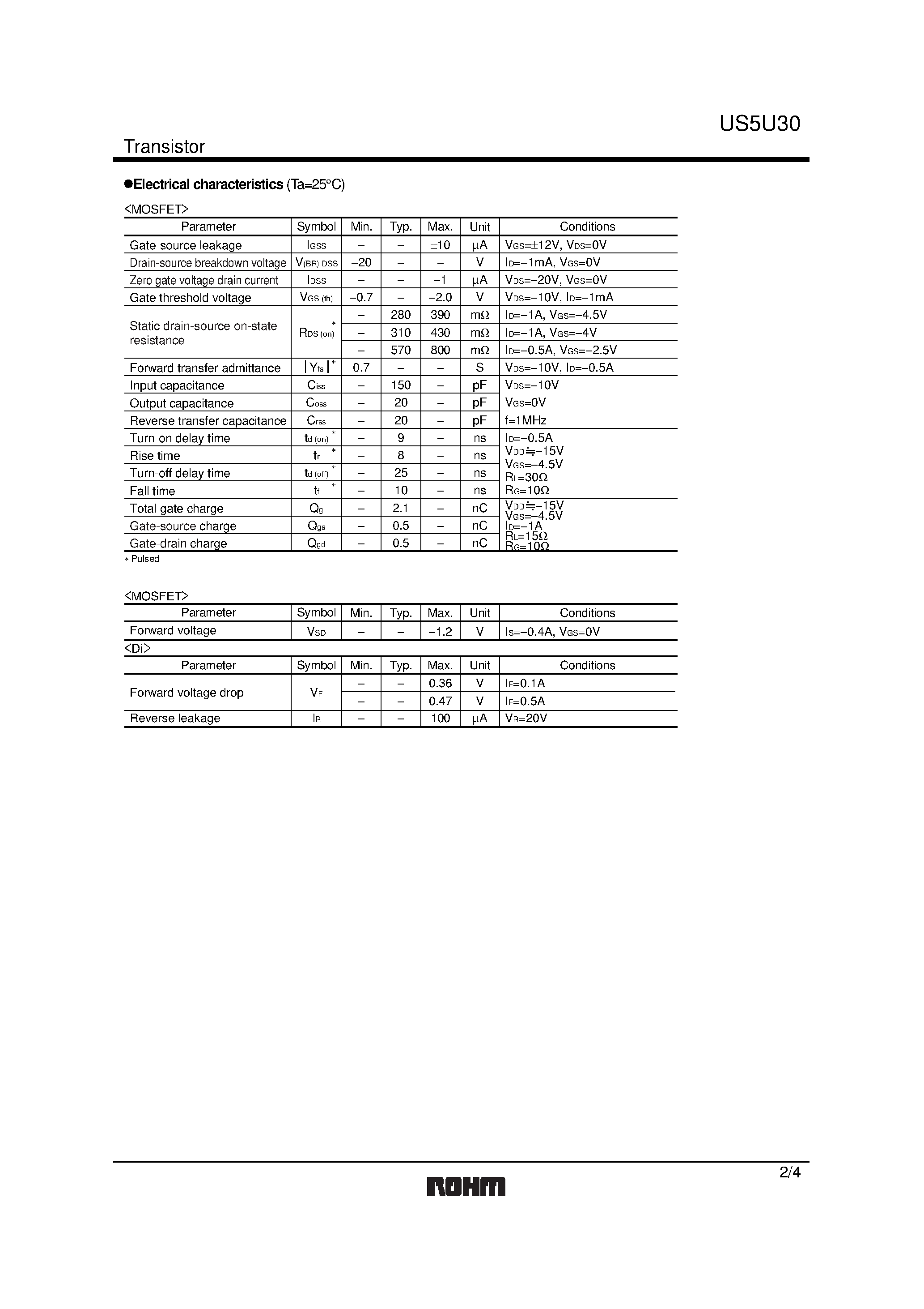 Datasheet US5U30 - Small switching page 2