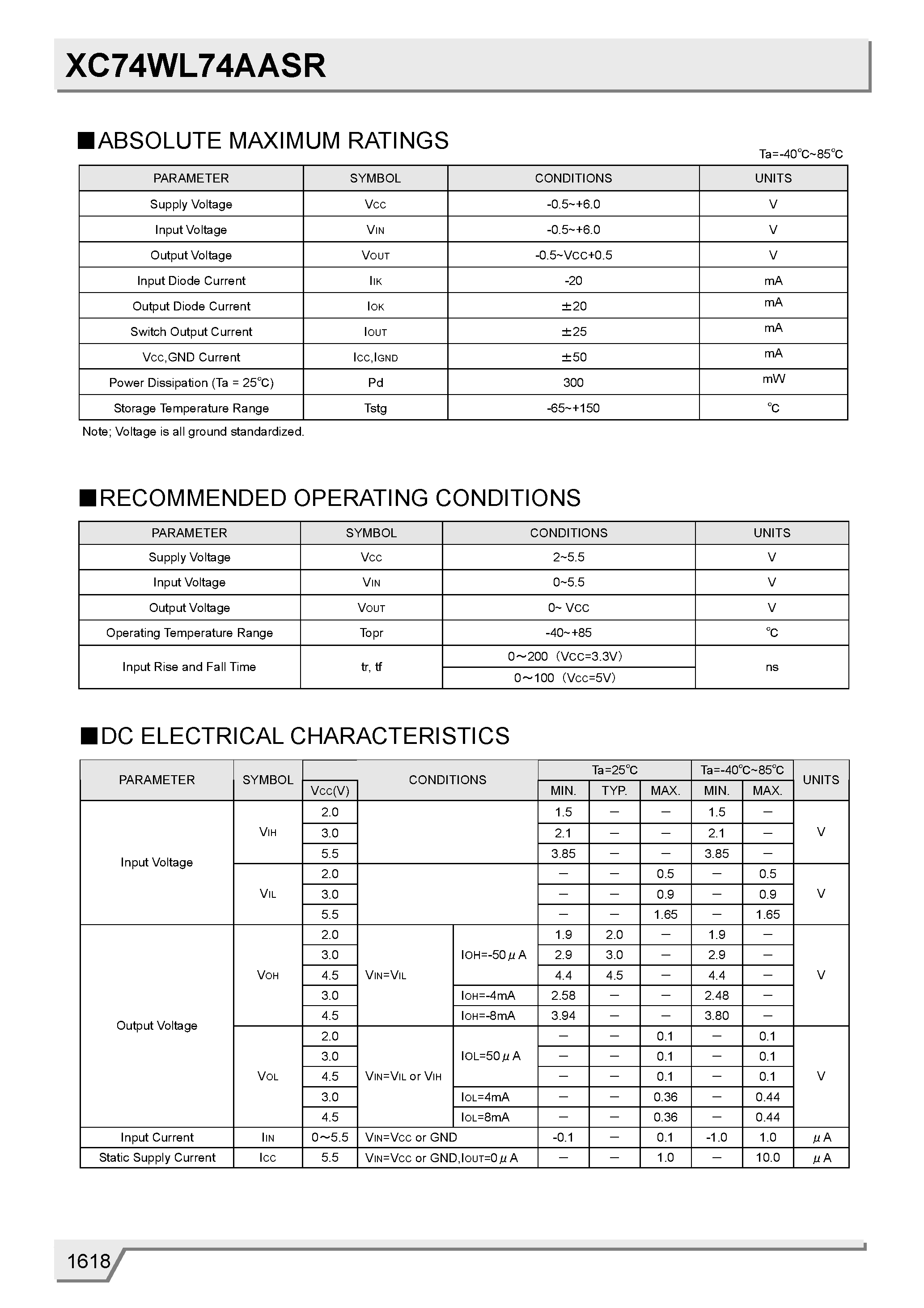 Даташит XC74WL74AASR - CMOS Logic D-Type Flip Flop страница 2