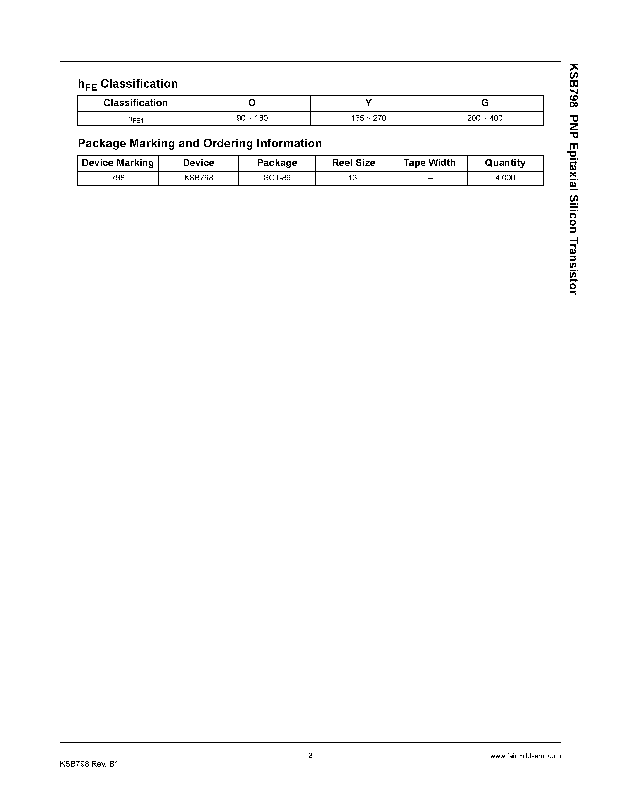 Datasheet KSB798 - PNP Epitaxial Silicon Transistor page 2