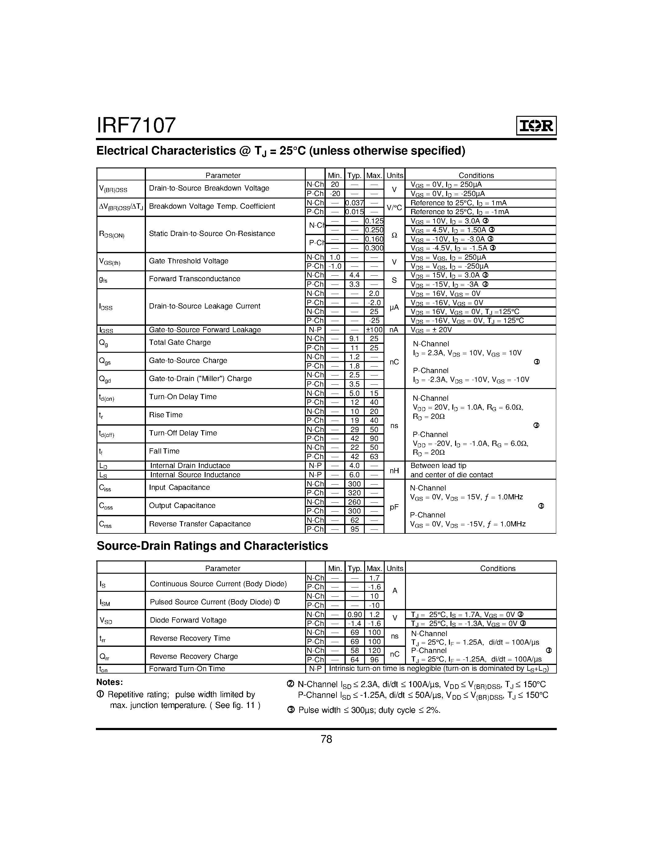 Datasheet IRF7107 - HEXFET Power MOSFET page 2