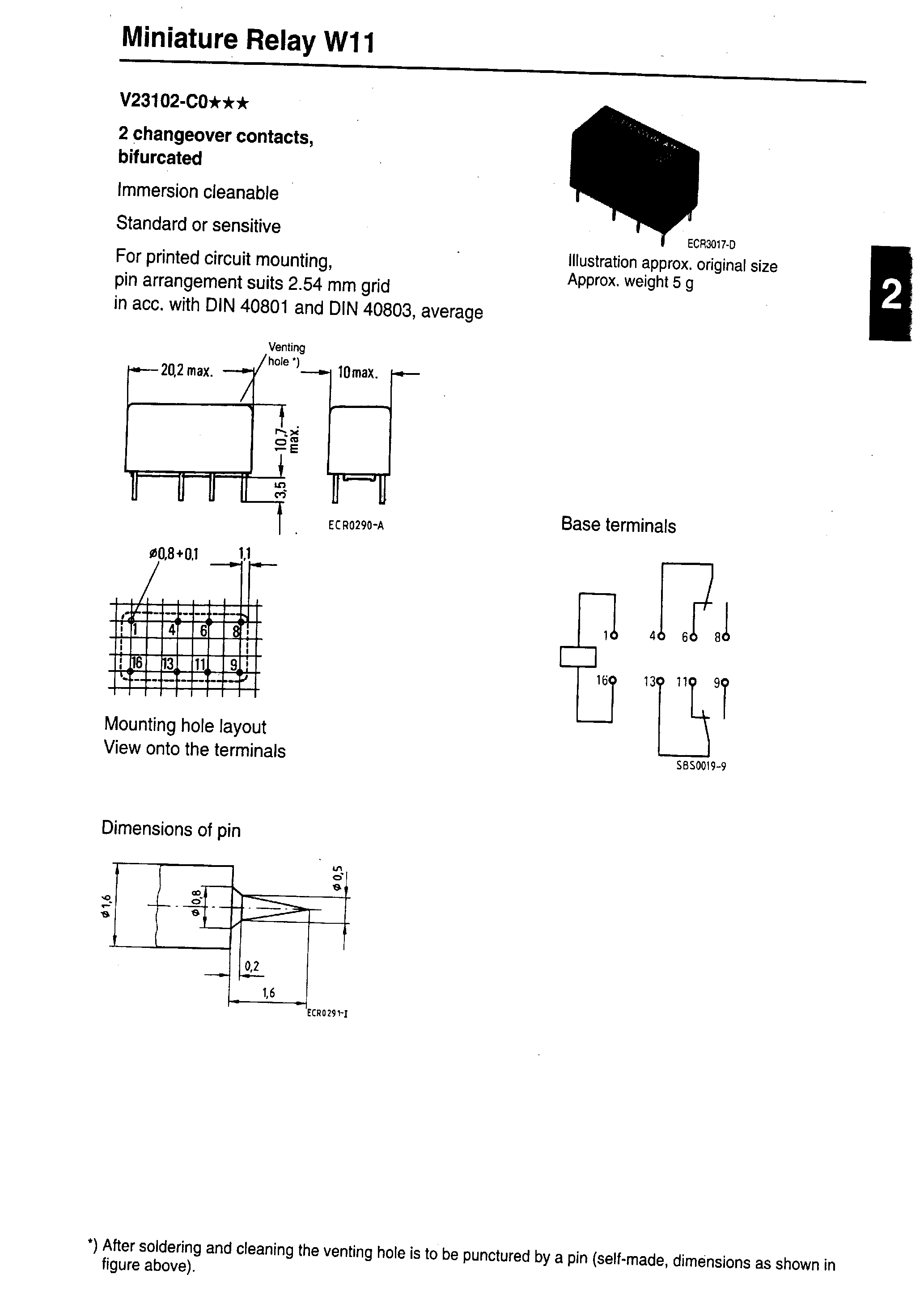 Datasheet V23102-C0xxx - Relay PCB 5vdc page 1