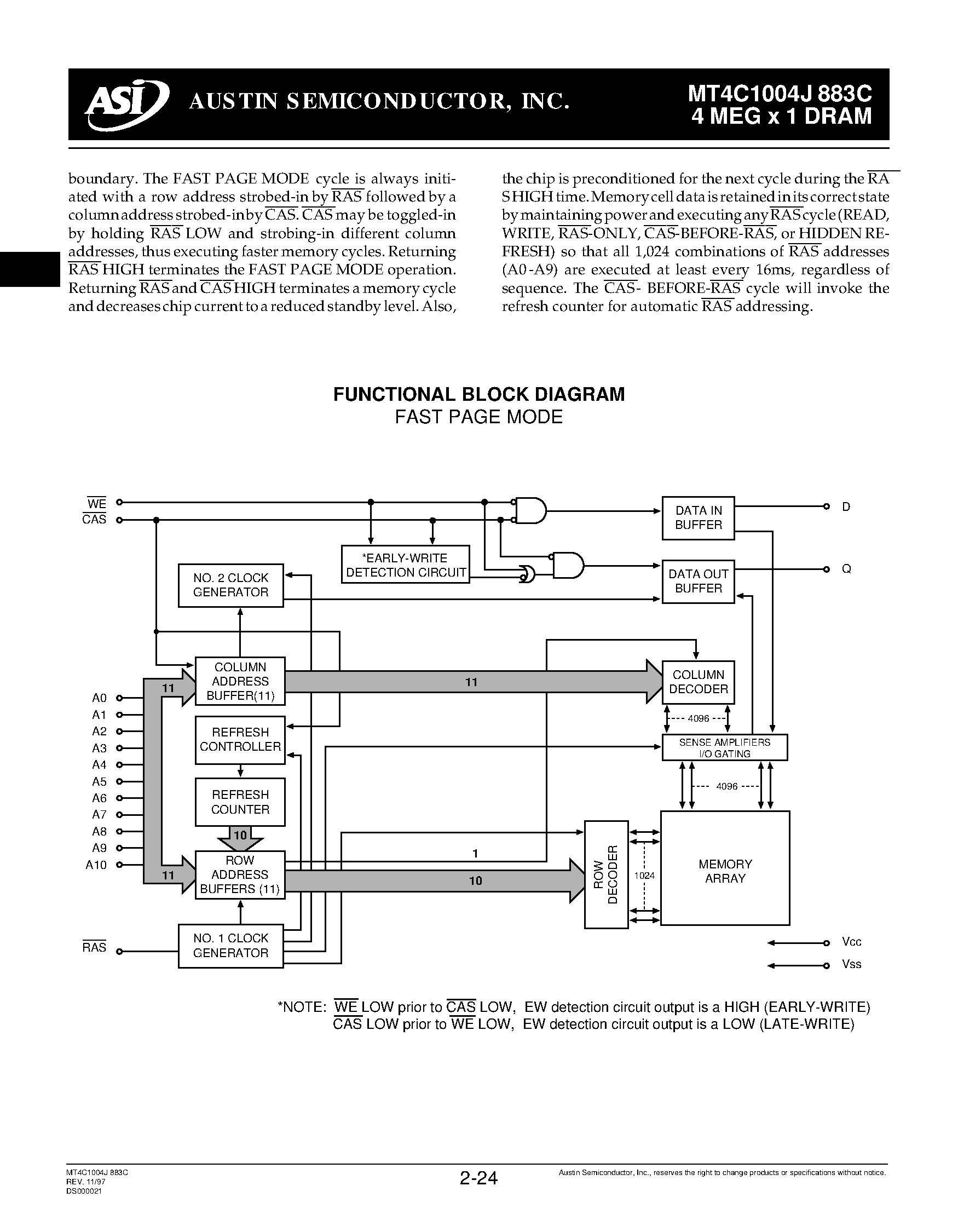 Datasheet MT4C1004J883C - 4 MEG x 1 DRAM FAST PAGE MODE page 2