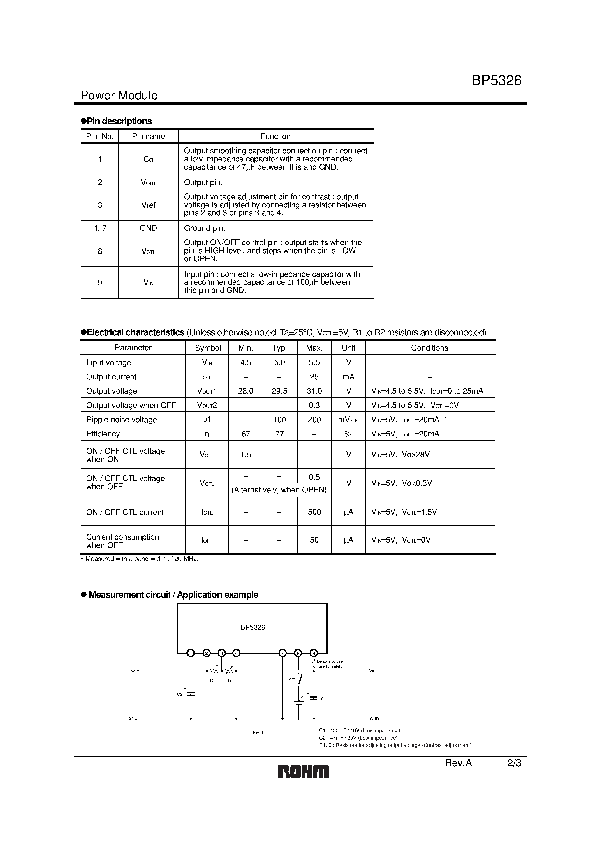 Даташит BP5326 - DC/DC converter step-up страница 2
