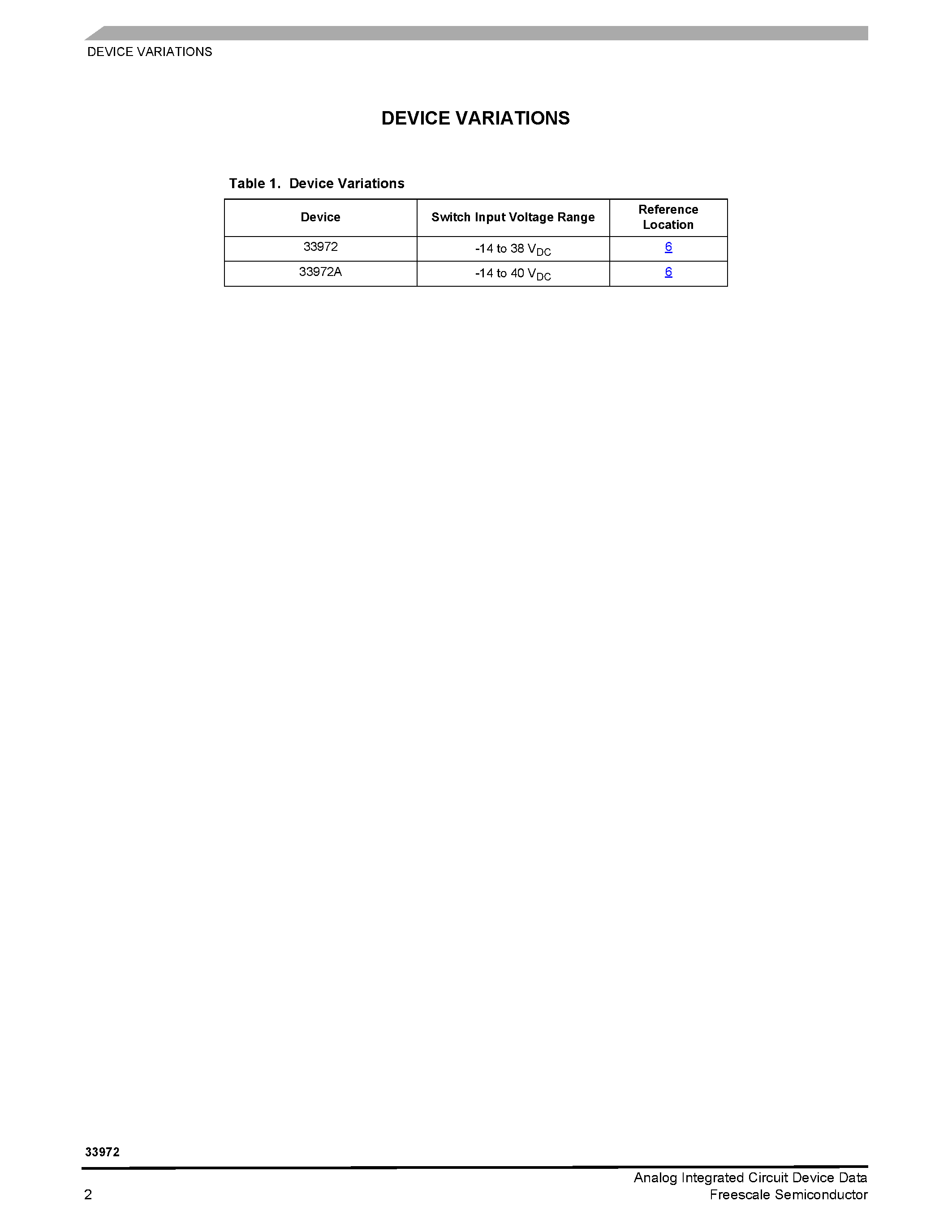 Даташит MC33972A - Multiple Switch Detection Interface страница 2