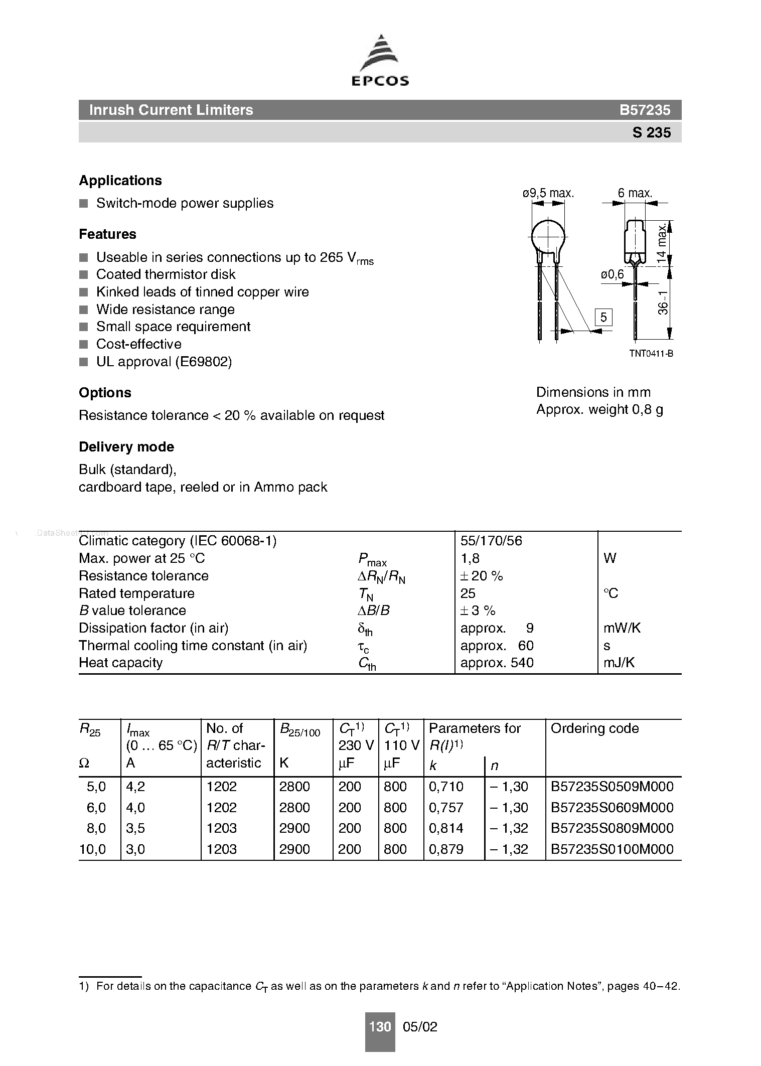 Даташит на микросхему B57235 страница 1 Даташит B57235 - Switch-mode power supplies страница 1