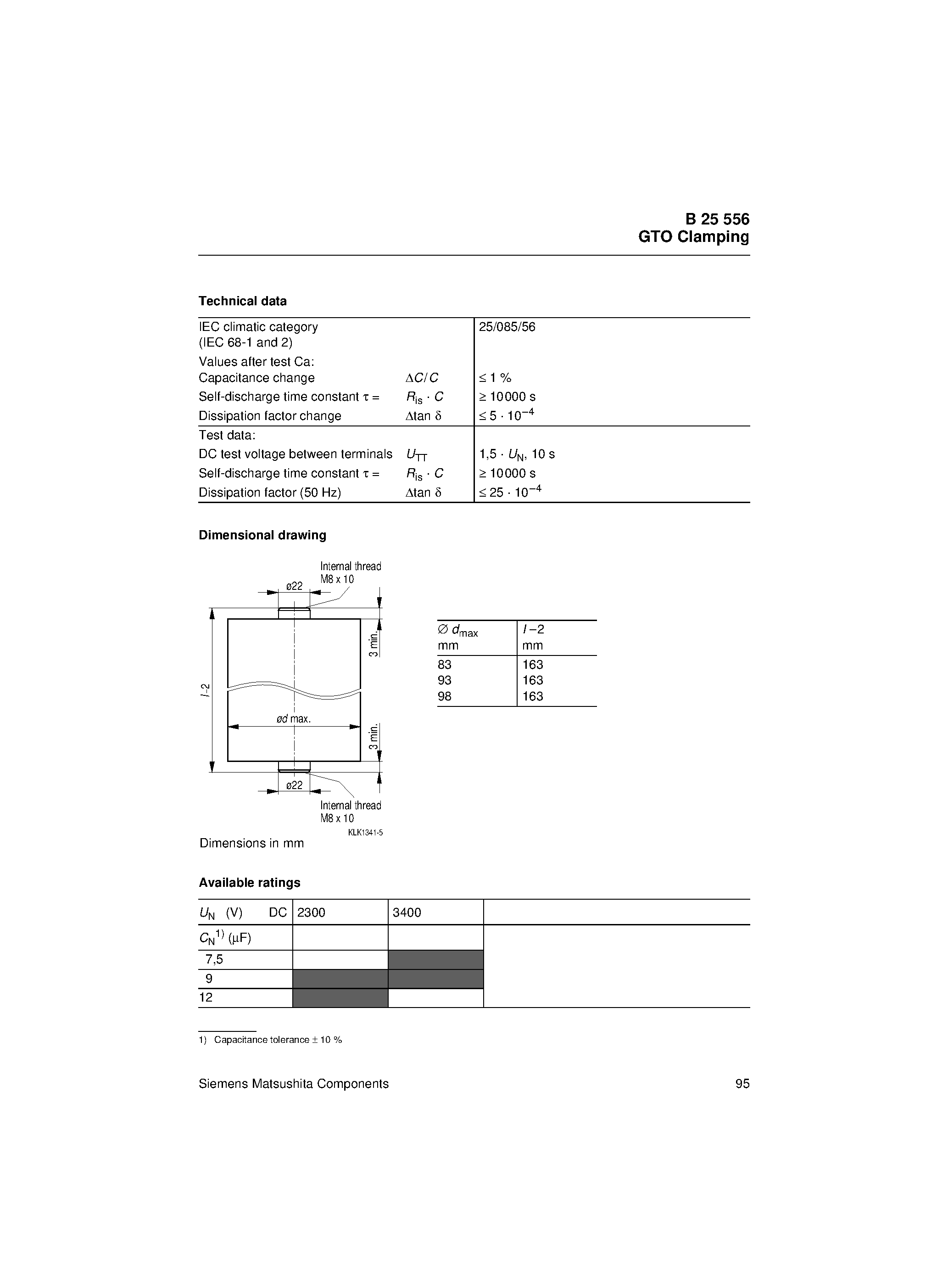 Datasheet B25556 - MPK DC Capacitors GTO Clamping page 2