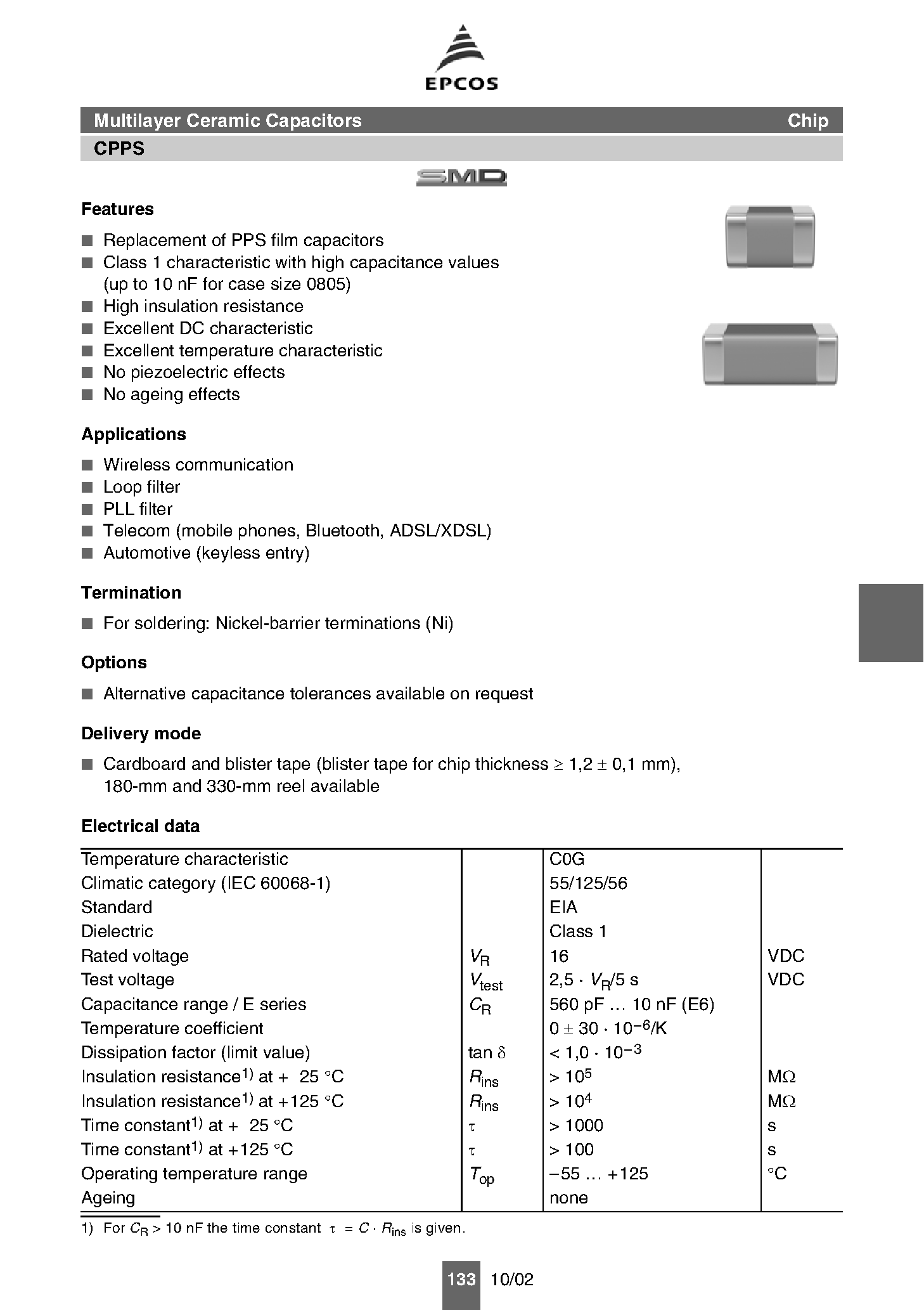 Datasheet B37937 - (B37937 / B37947) Multilayer Ceramic Capacitors page 2