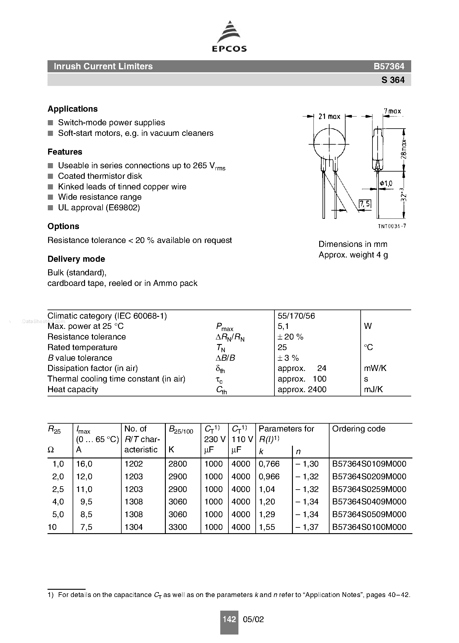 Даташит на микросхему B57364 страница 1 Даташит B57364 - Switch-mode power supplies страница 1