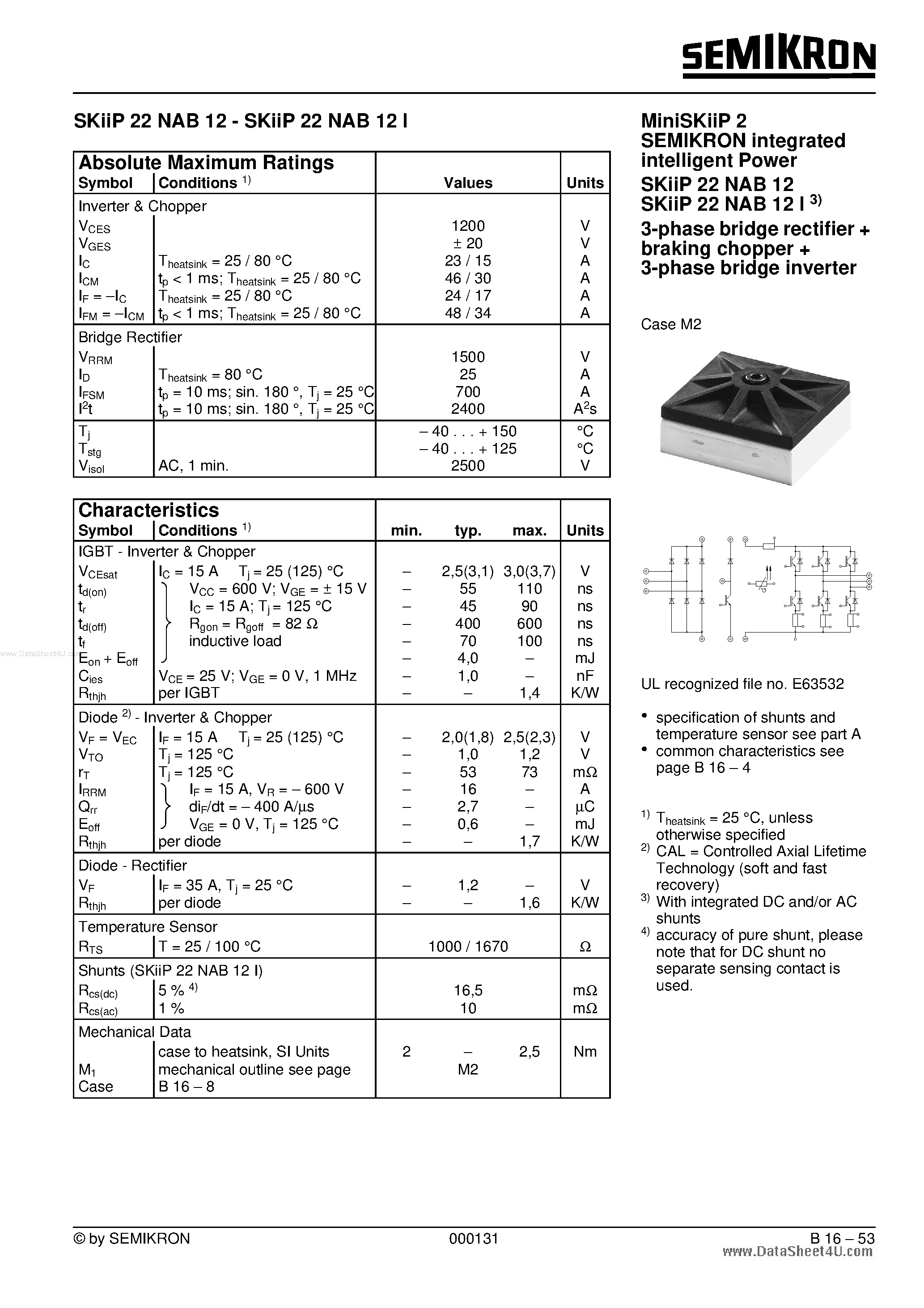 Datasheet 21NAB06 - 3-phase bridge rectifier braking chopper 3-phase bridge inverter page 1