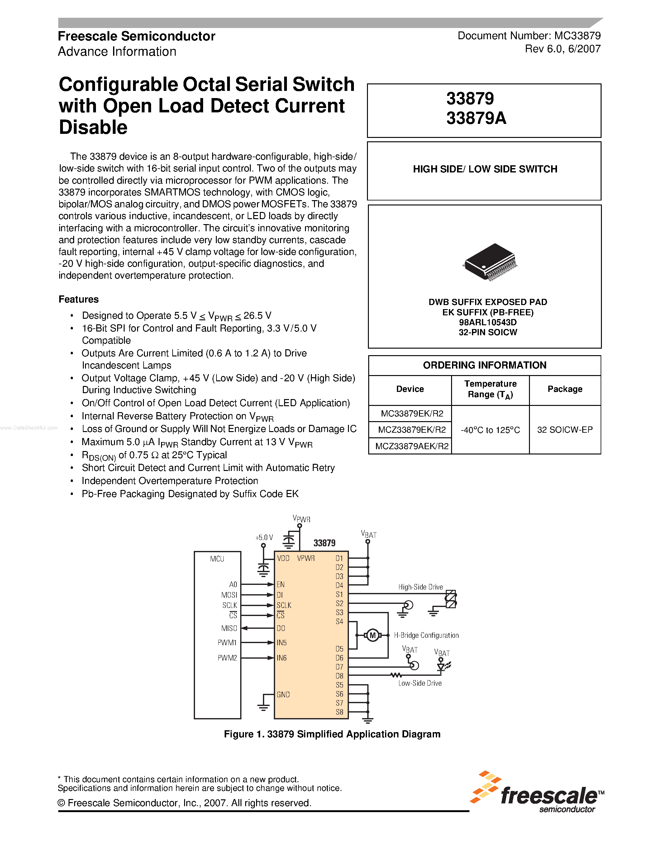 Даташит 33879 - Configurable Octal Serial Switch страница 1
