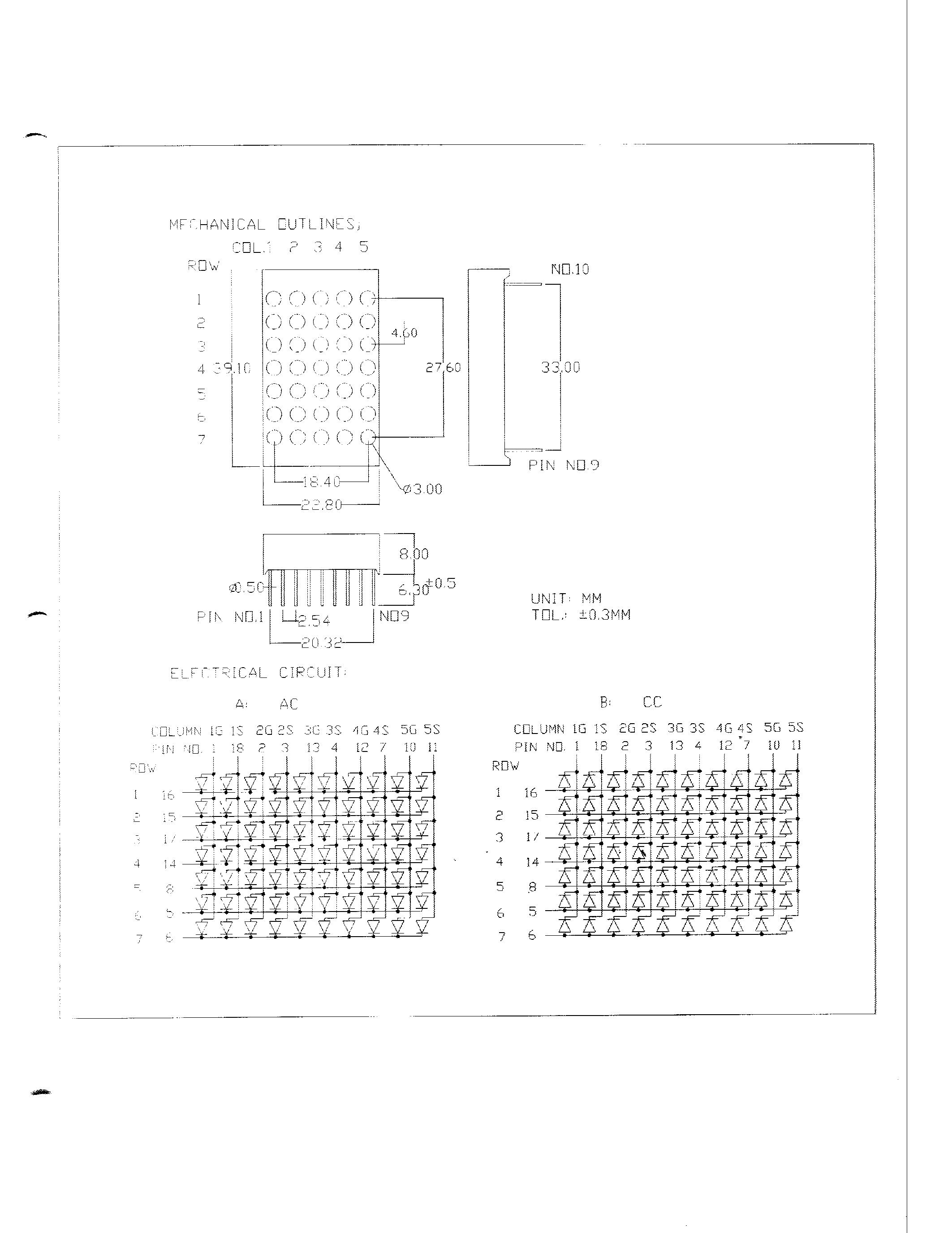 Datasheet MSG1557A page 2 Datasheet MSG1557A - (MSG1557A/C) THREE COLOR EMITTED LED DOT MATRIX DISPLAY page 2