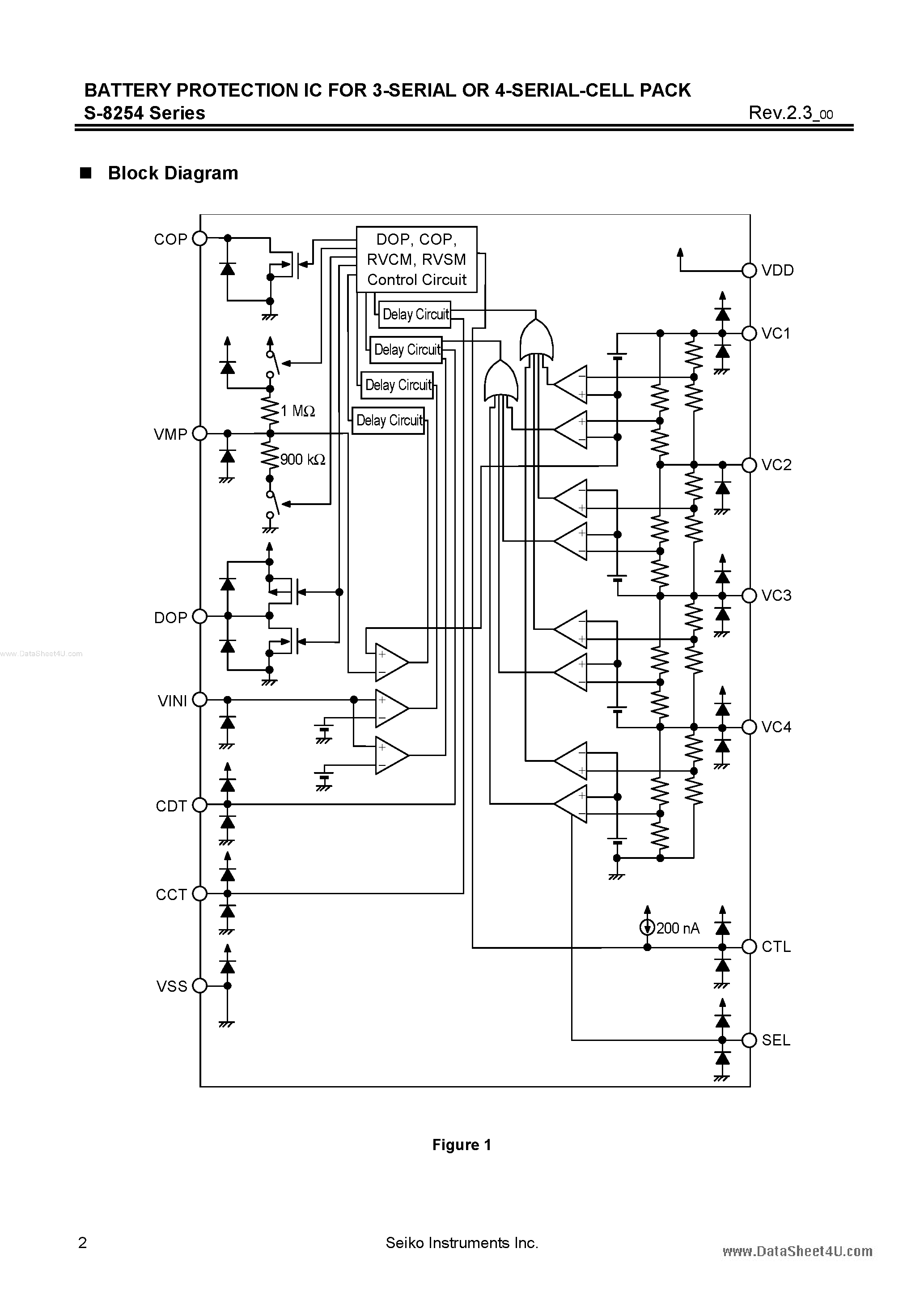 Datasheet S8254 page 2 Datasheet S8254 - BATTERY PROTECTION IC page 2