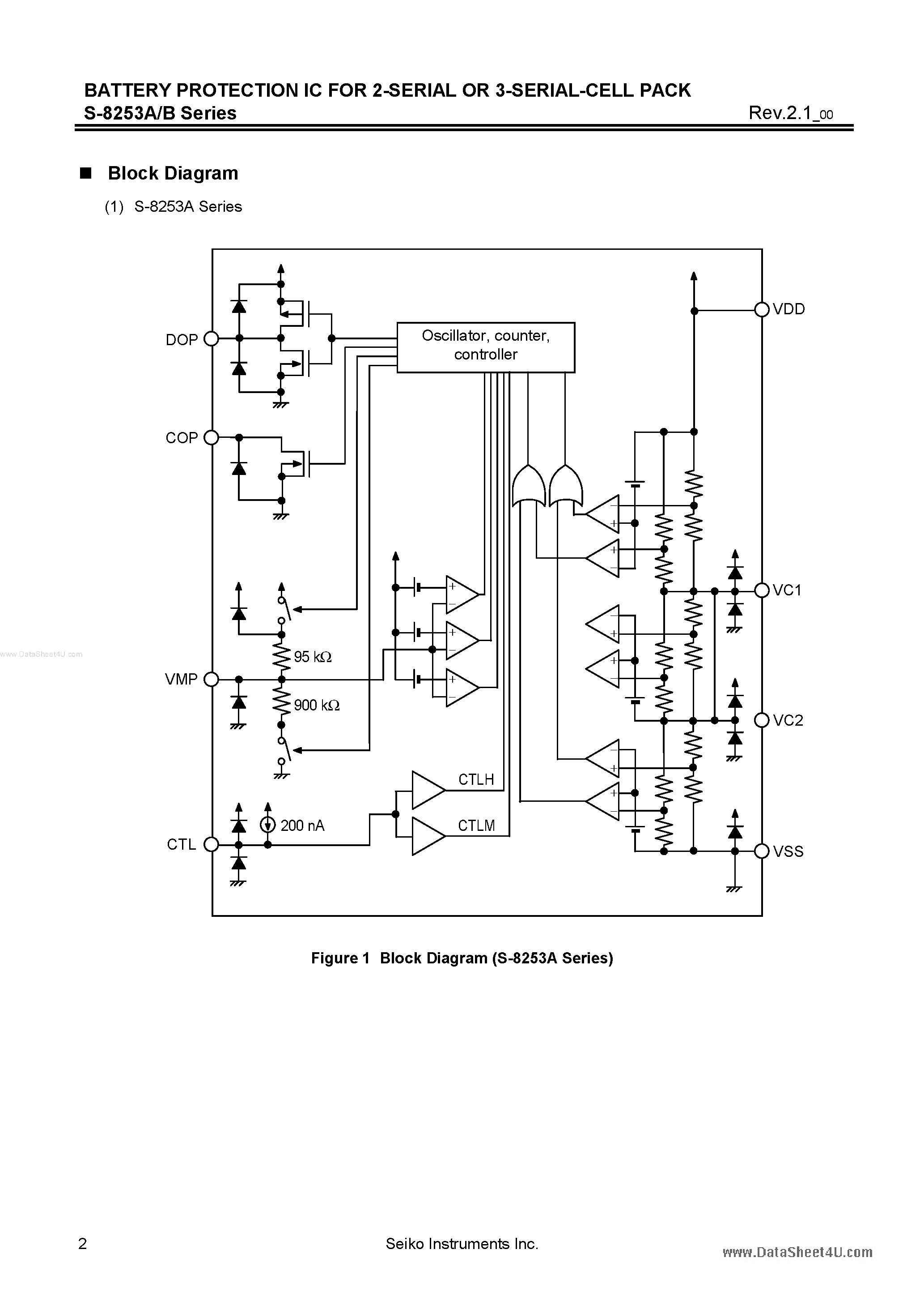 Datasheet S-8253A - BATTERY PROTECTION IC page 2