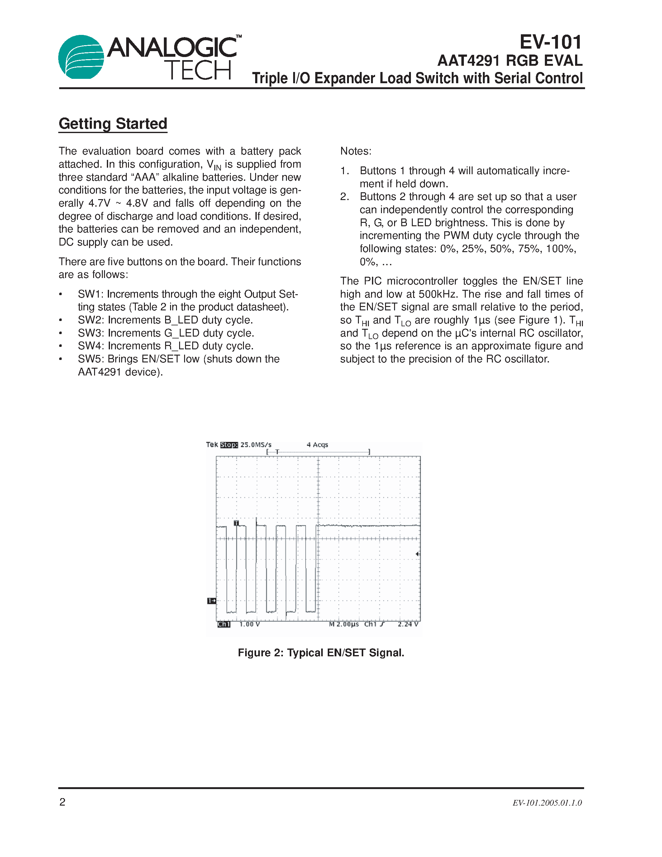 Datasheet EV-101 page 2 Datasheet EV-101 - Triple I/O Expander Load Switch page 2