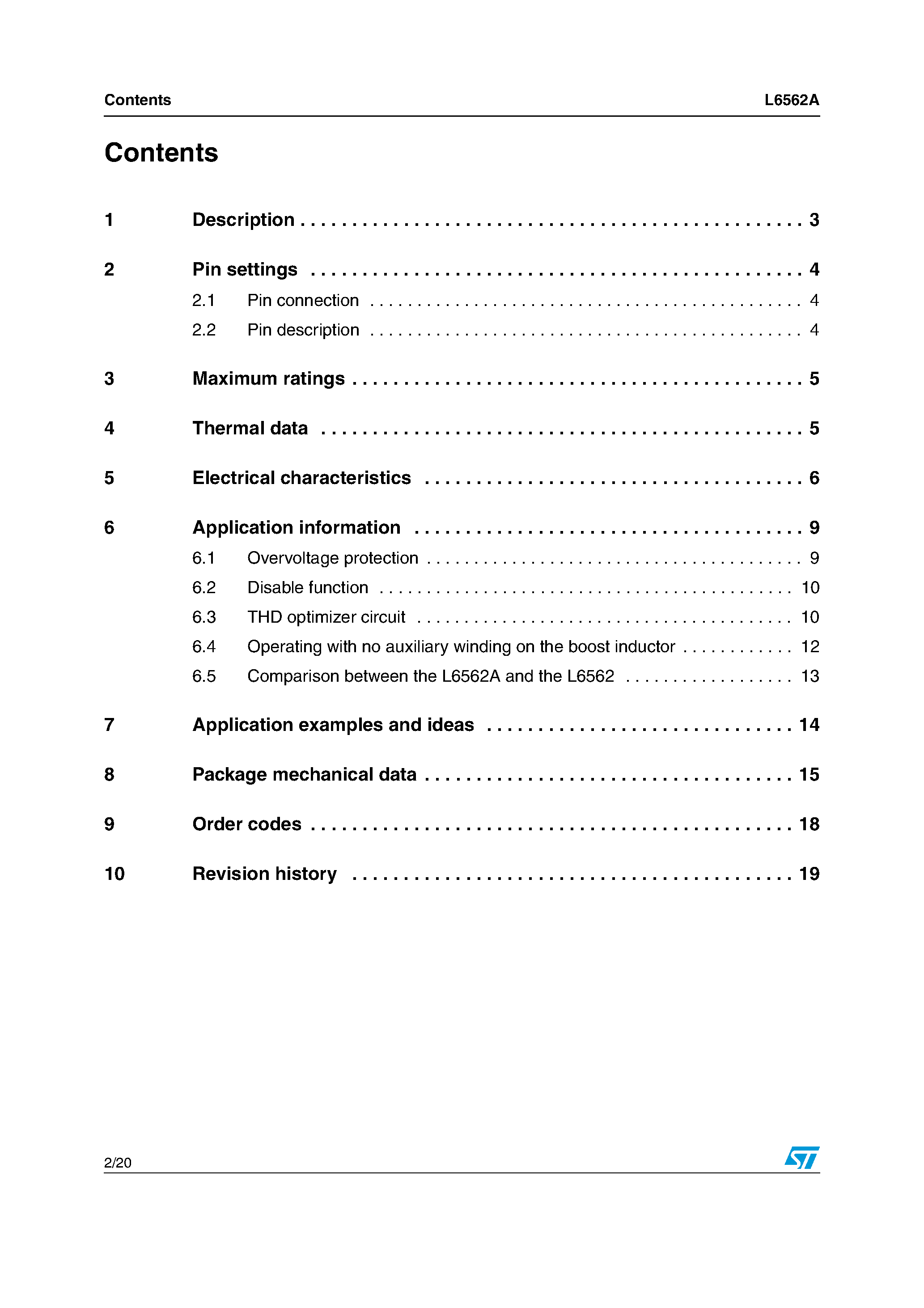 Даташит L6562A - Transition-mode PFC controller страница 2