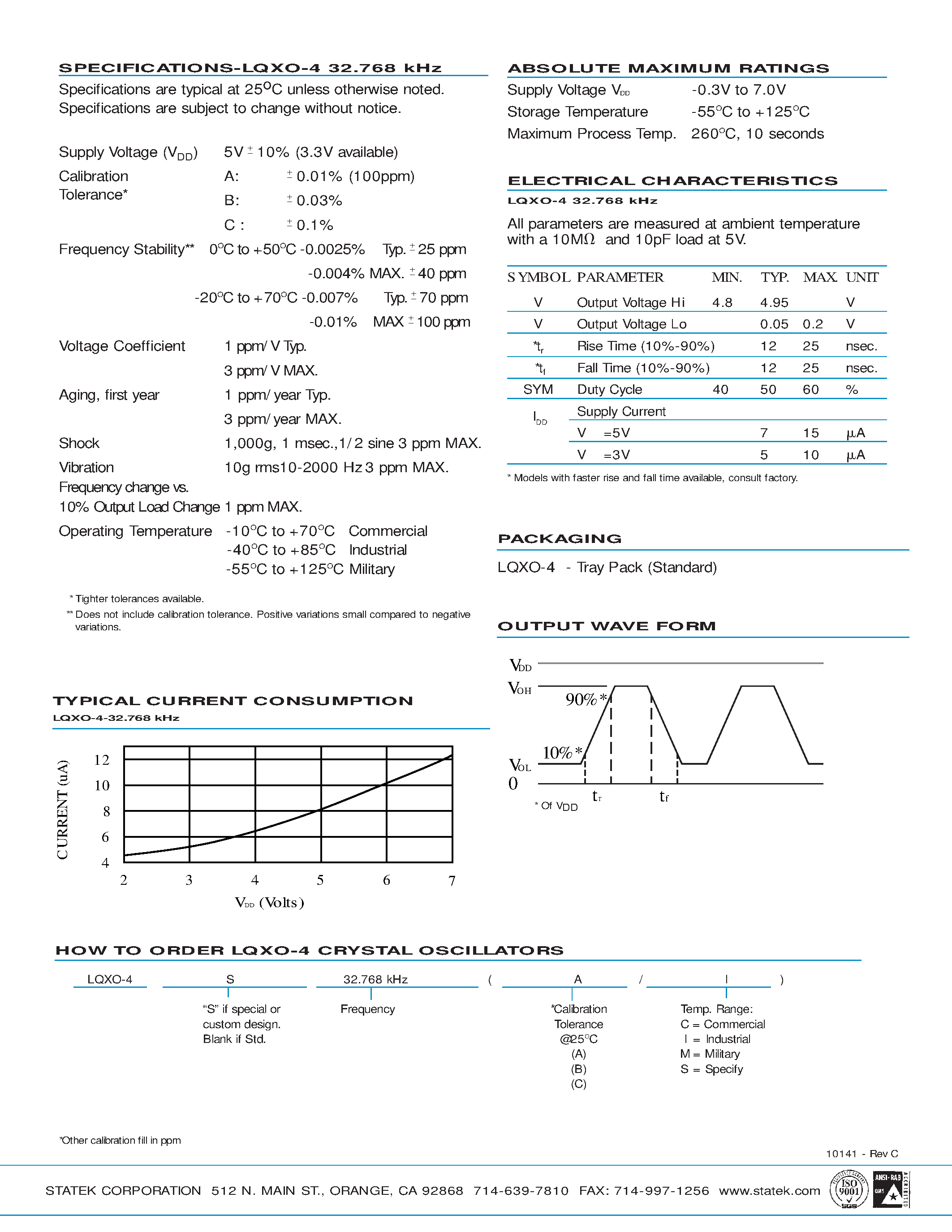 Datasheet LQXO-4 - OSCILLATOR page 2