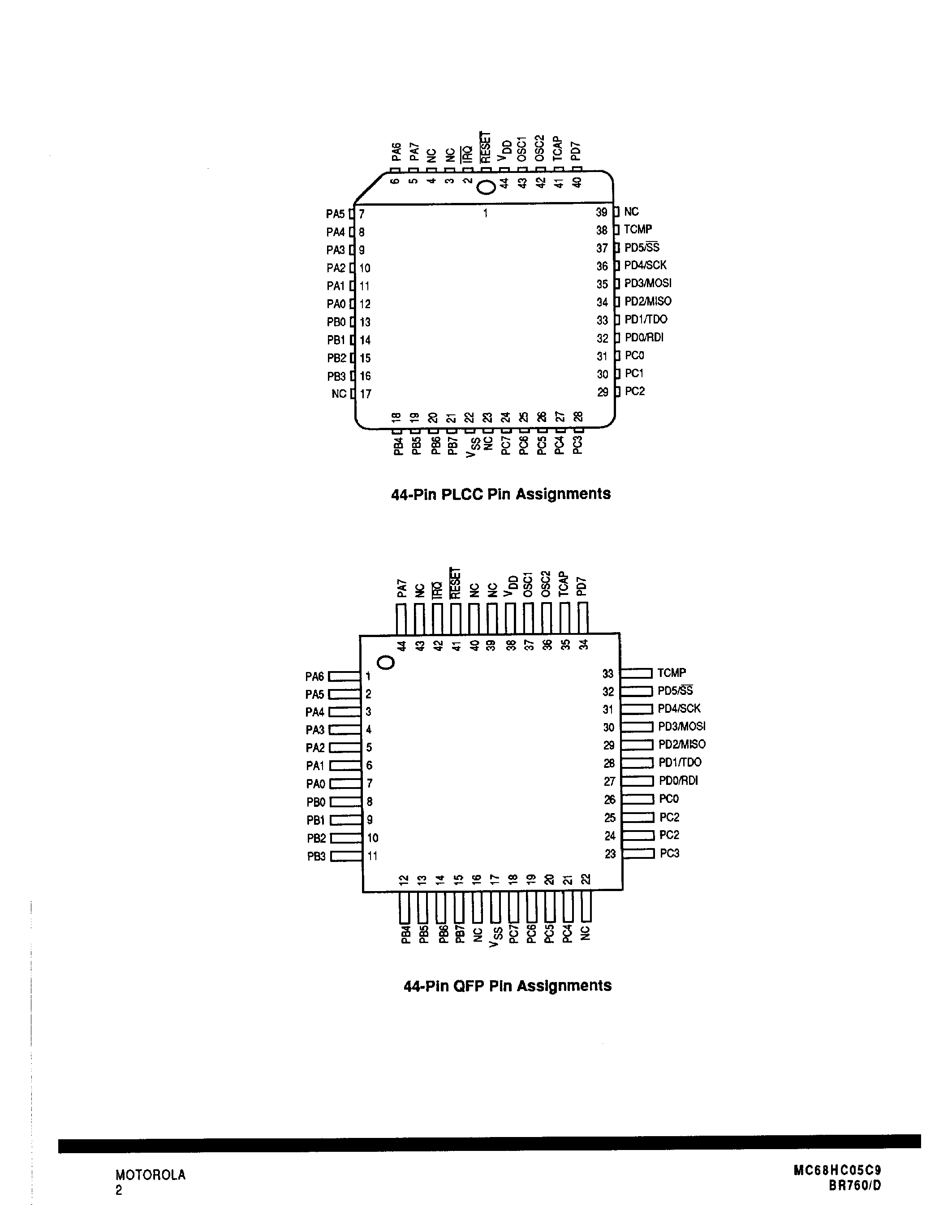 Даташит на микросхему MC68HC05C9 страница 2 Даташит MC68HC05C9 - 8-Bit Microcontroller Unit страница 2